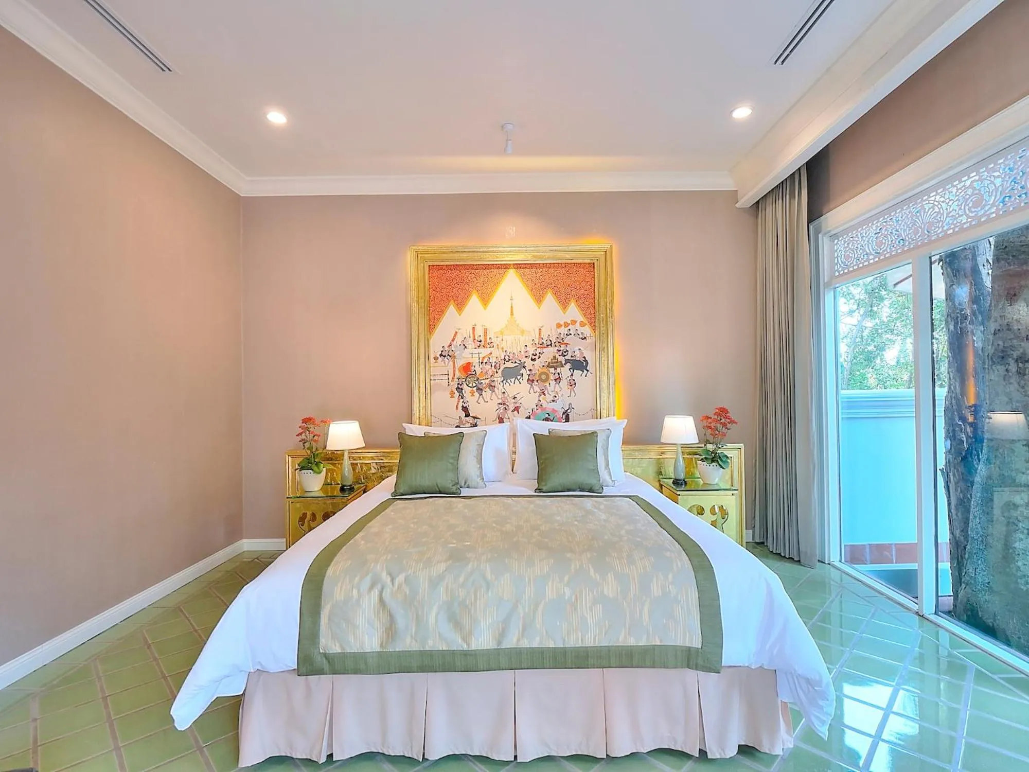 Bed in MonPanaNont Wellness Resort & Spa