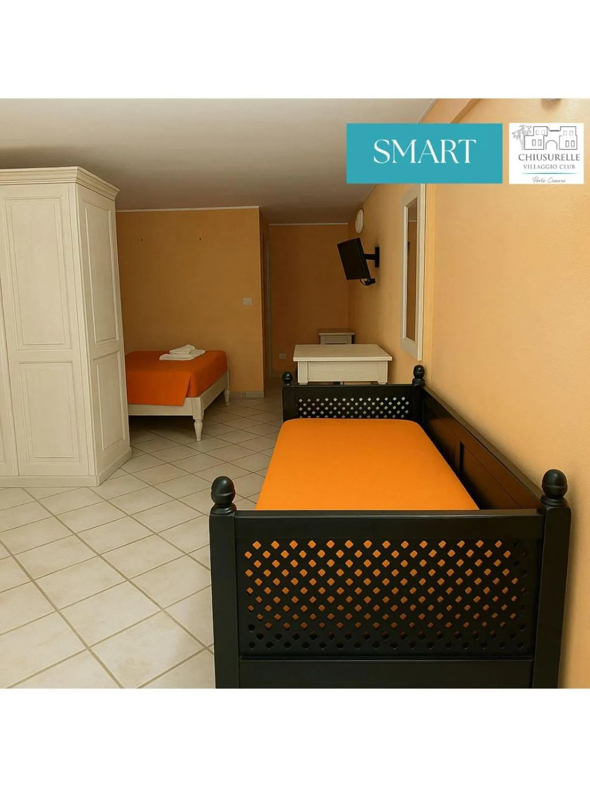 Bed in Chiusurelle Village Resort