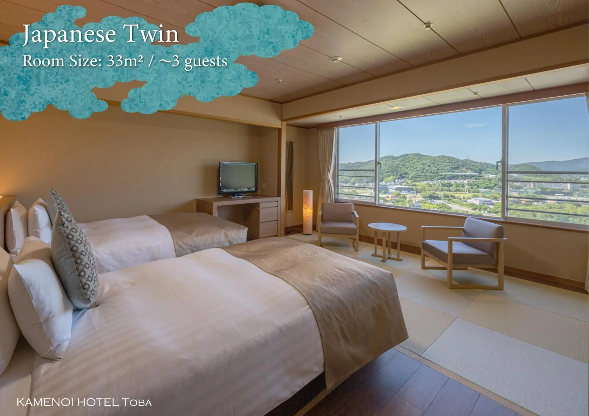 Bed in KAMENOI HOTEL Toba