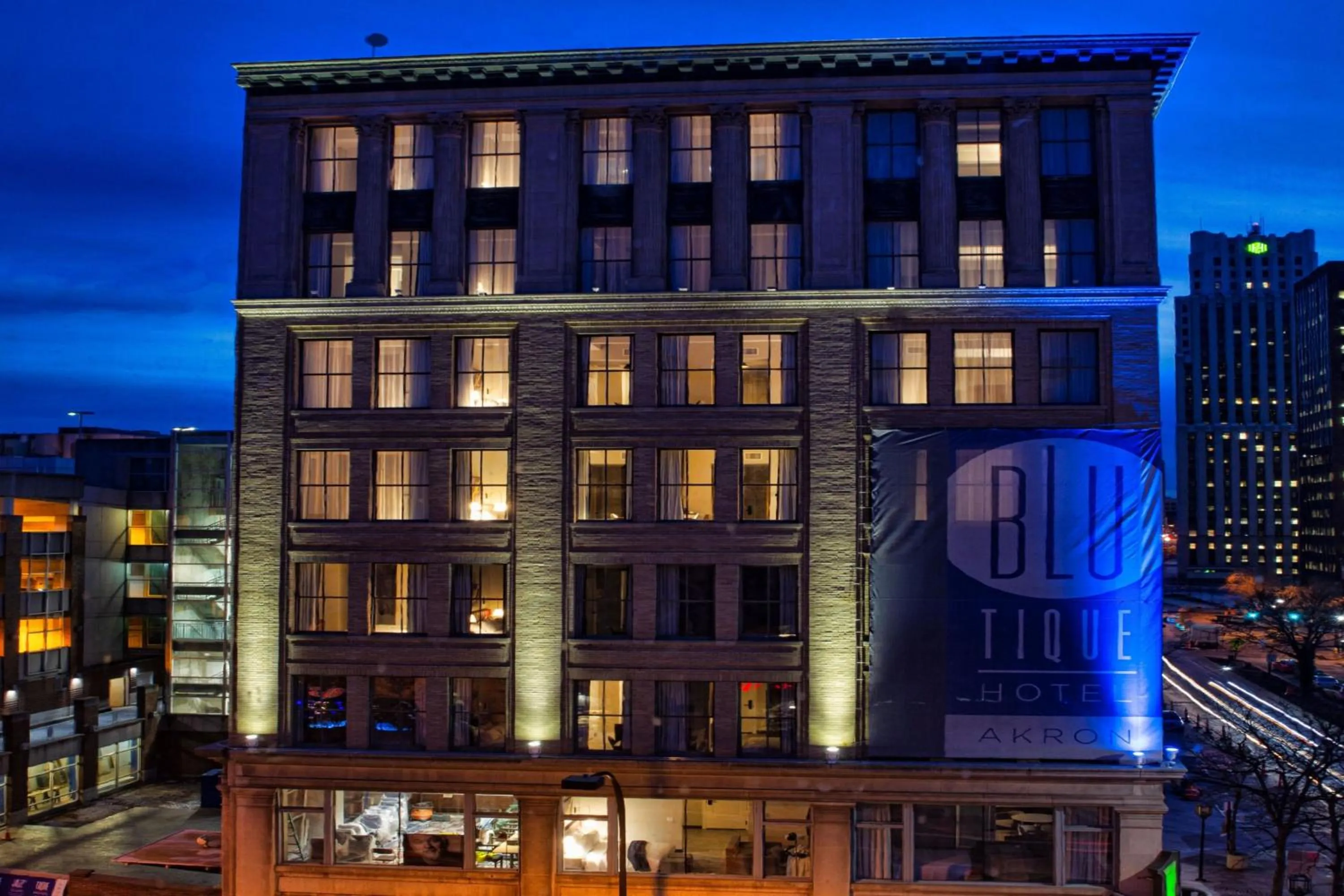 Property building in BLU-Tique, Akron, a Tribute Portfolio Hotel