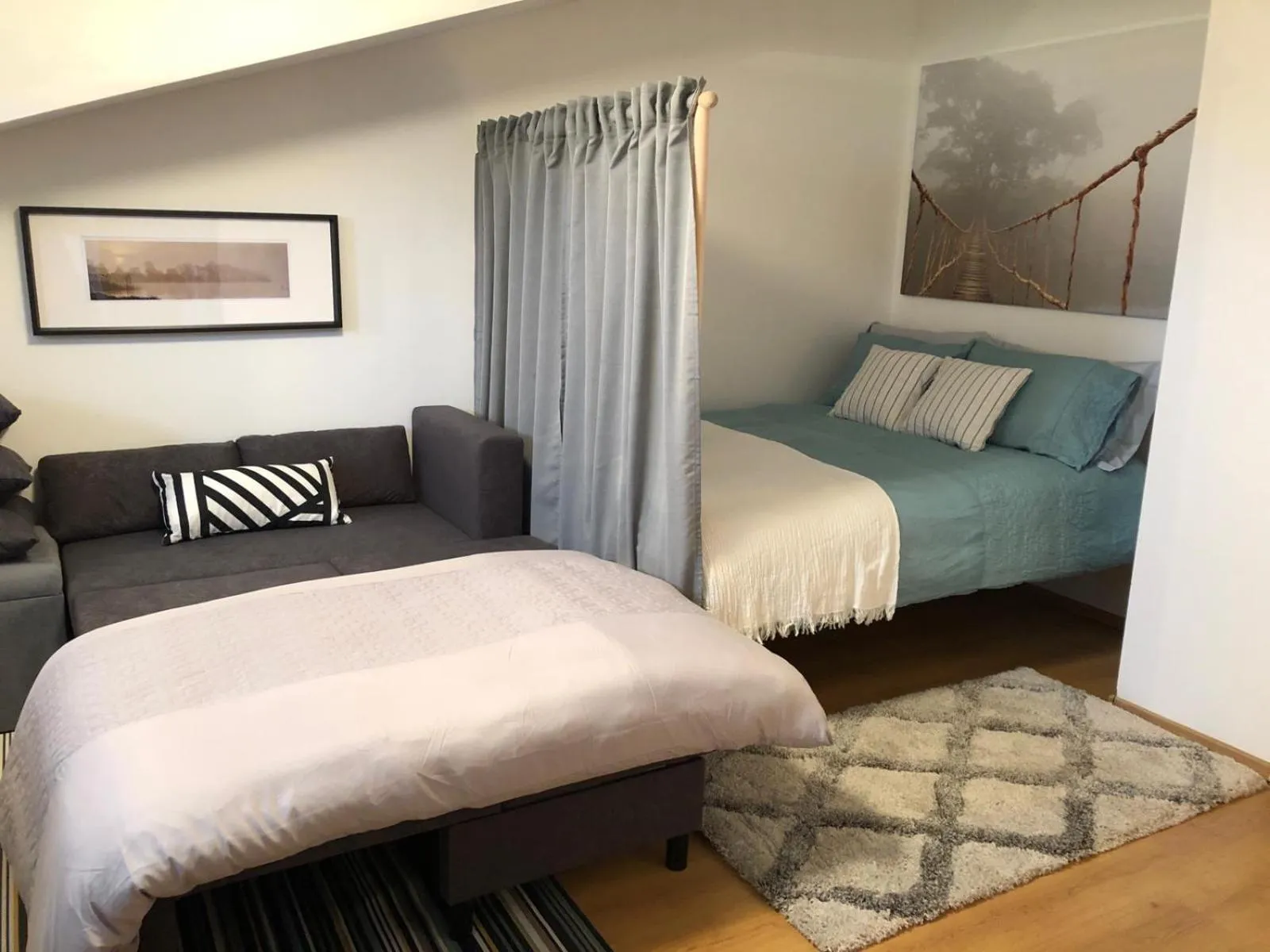 Living room, Bed in Stylish Studio Apart Aspen Golf Resort