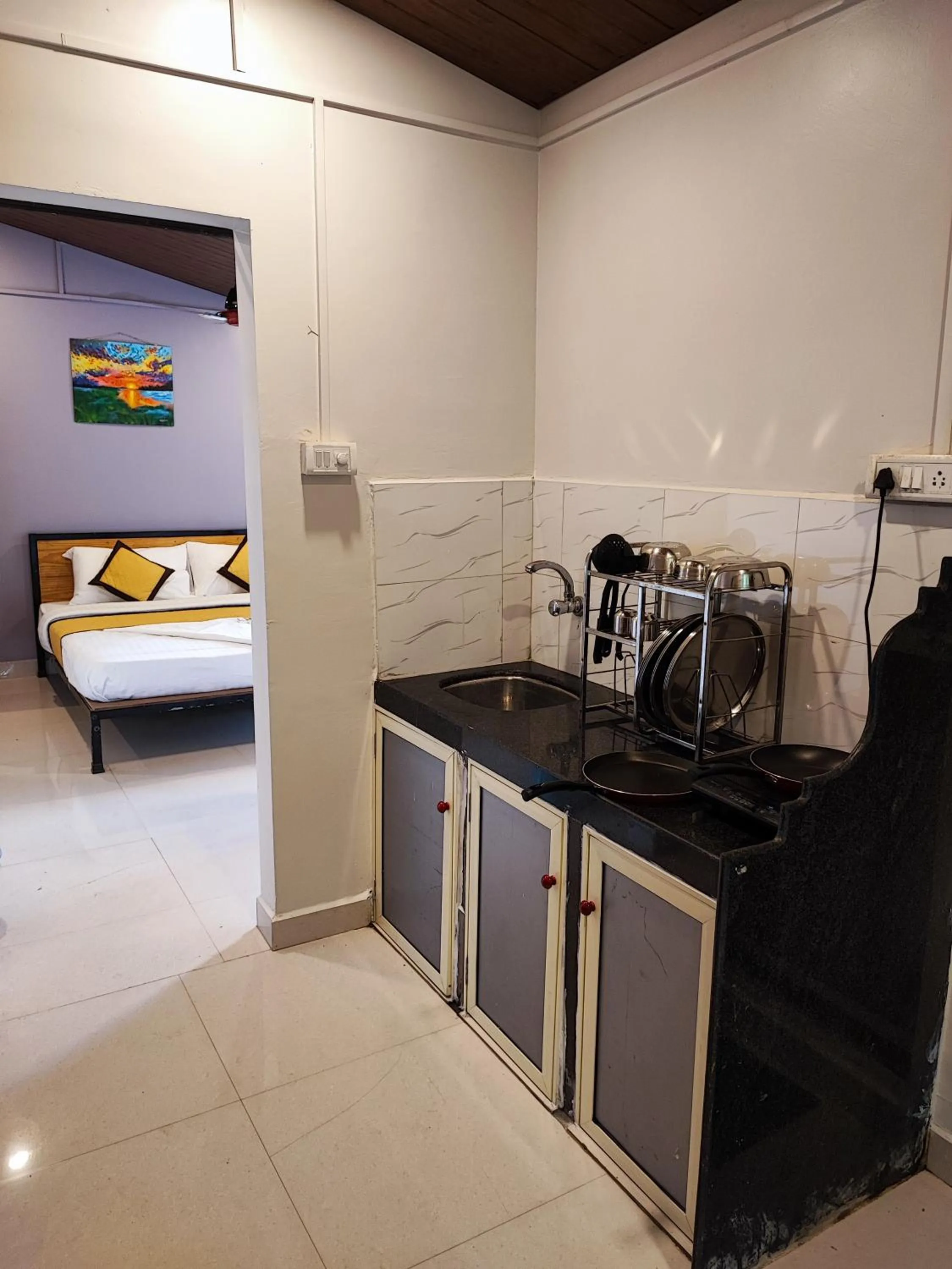 Kitchen or kitchenette in Shivam Bnb Mandrem Resort