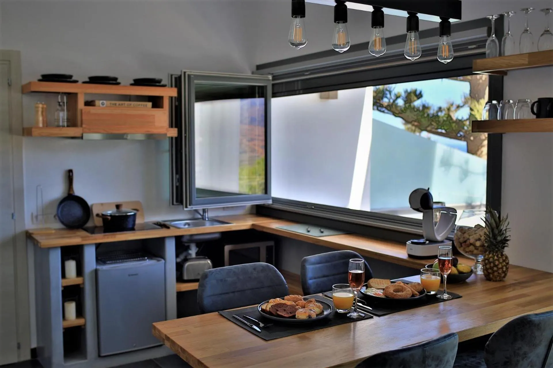 Kitchen or kitchenette in A Lux Villas Santorini