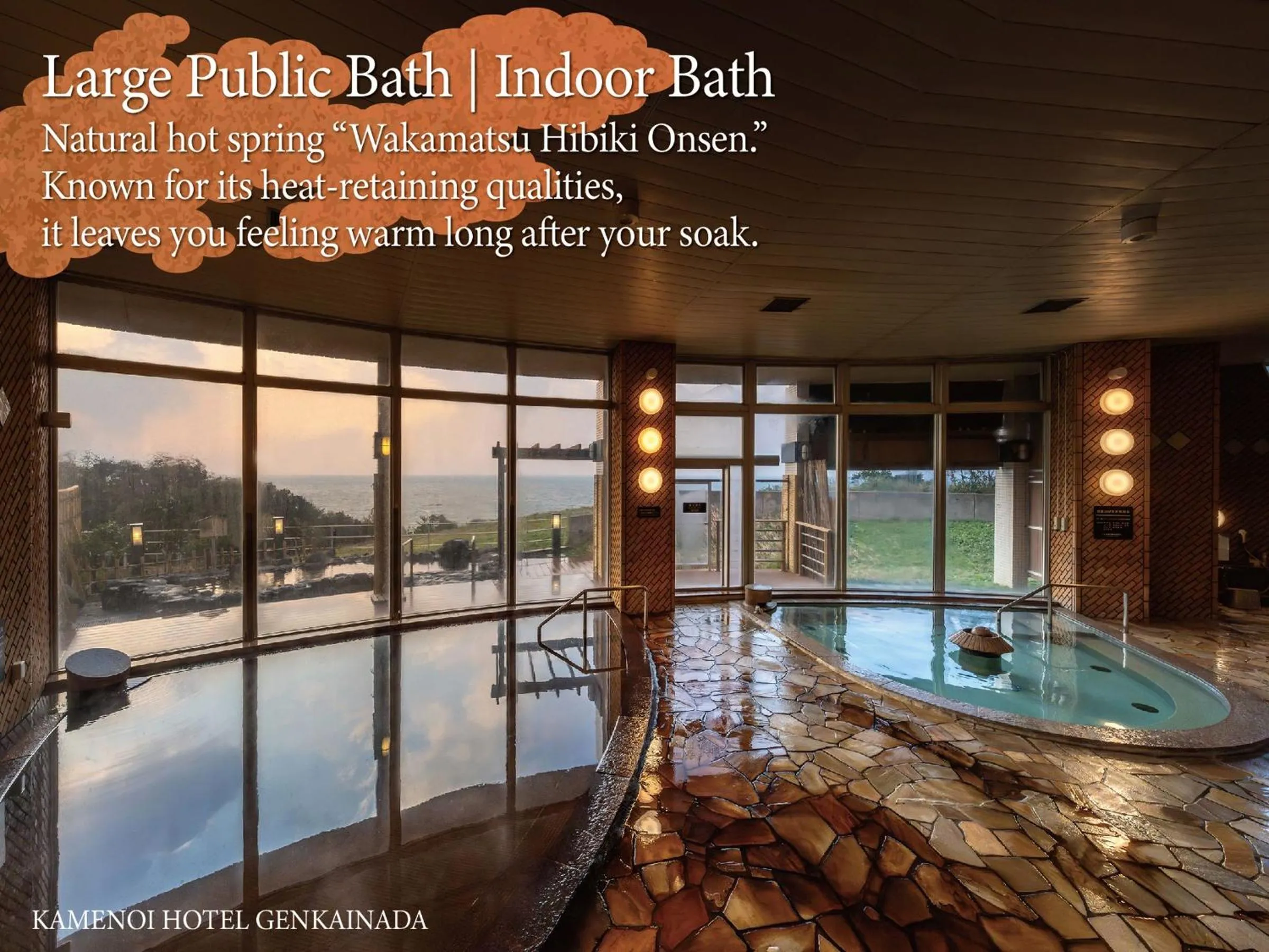 Hot Spring Bath in KAMENOI HOTEL Genkainada