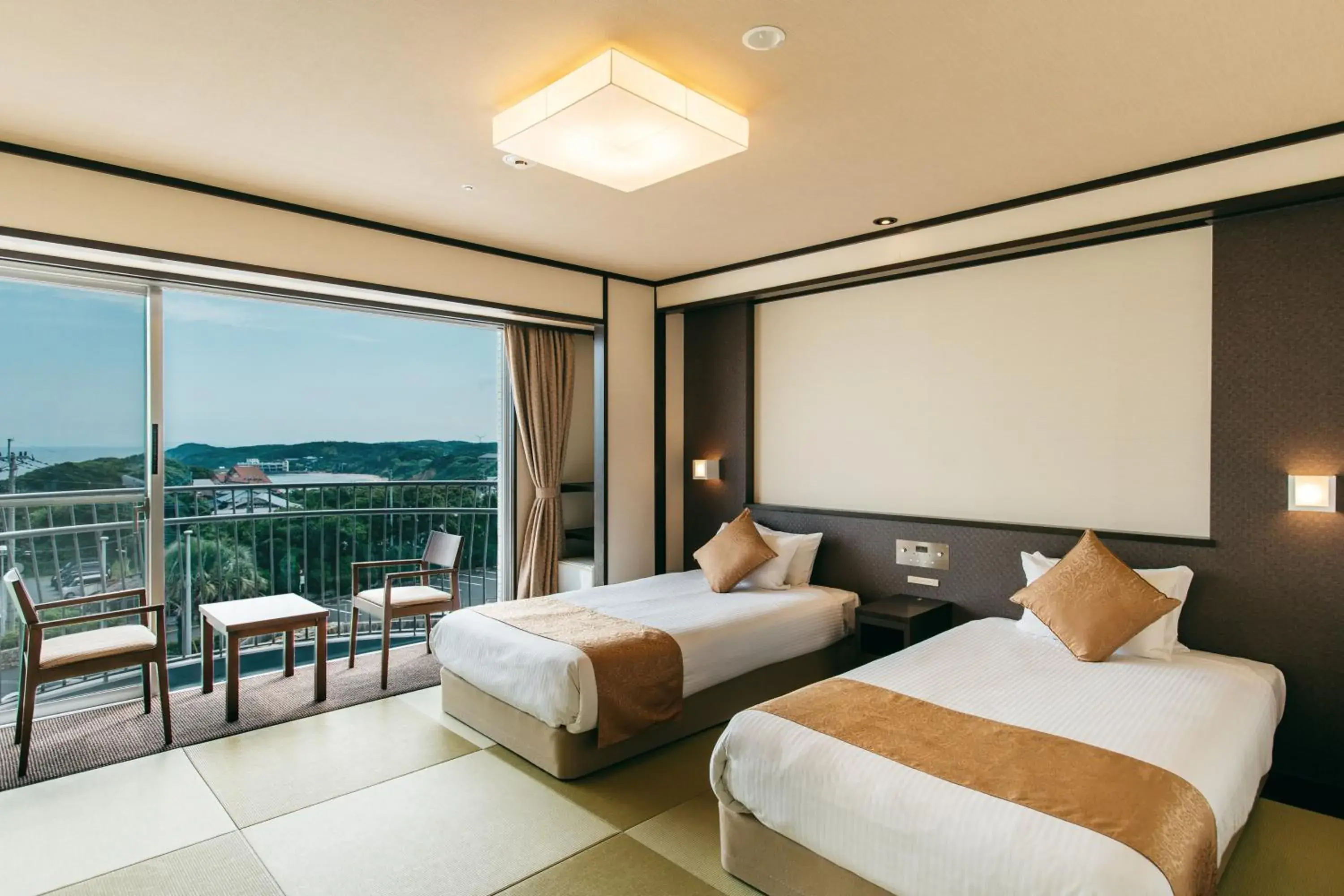 Bed in KAMENOI HOTEL Genkainada Bed in KAMENOI HOTEL Genkainada