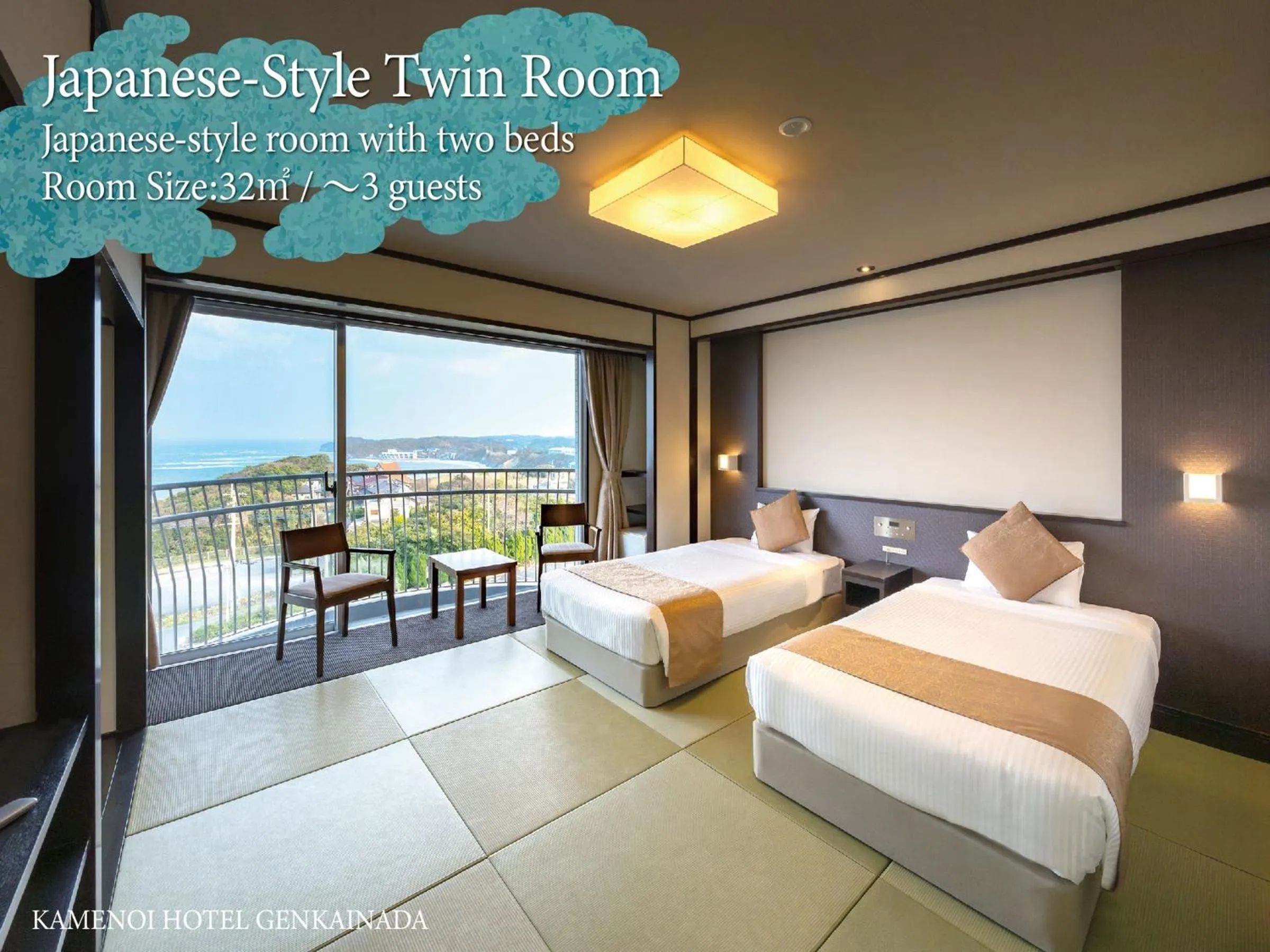 Photo of the whole room, Bed in KAMENOI HOTEL Genkainada