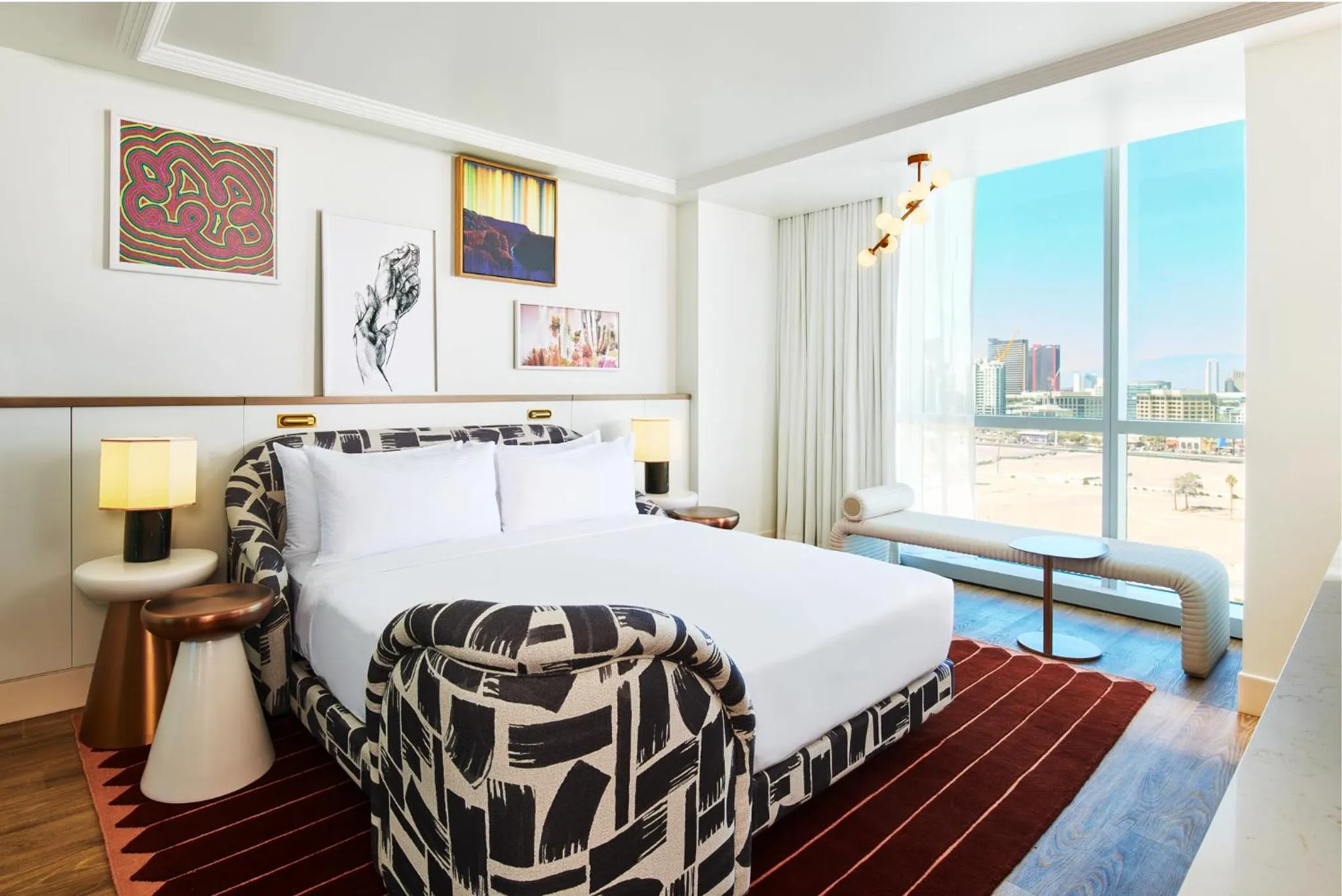 Bedroom, Bed in Virgin Hotels Las Vegas, Curio Collection by Hilton