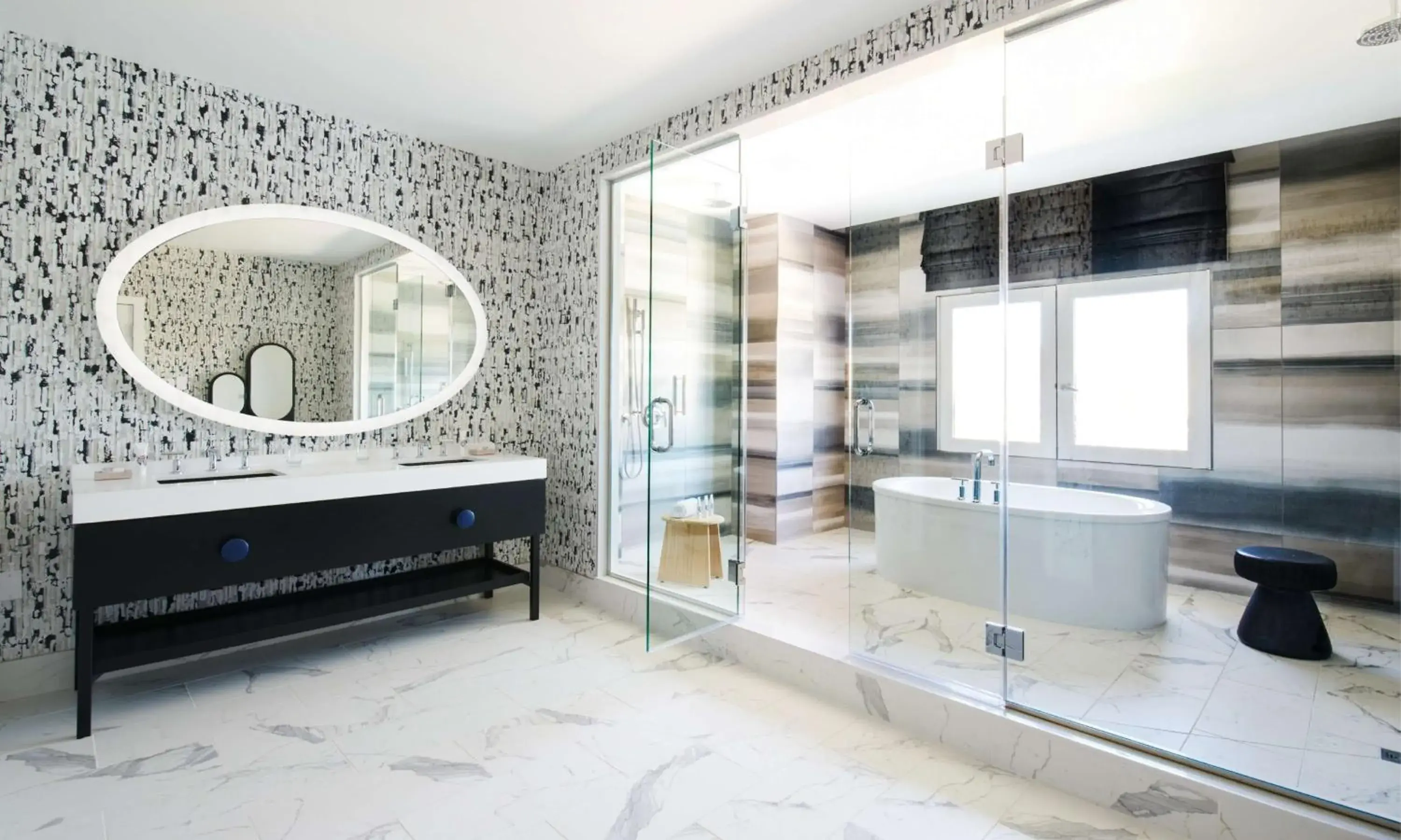 Bathroom in Virgin Hotels Las Vegas, Curio Collection by Hilton Bathroom in Virgin Hotels Las Vegas, Curio Collection by Hilton