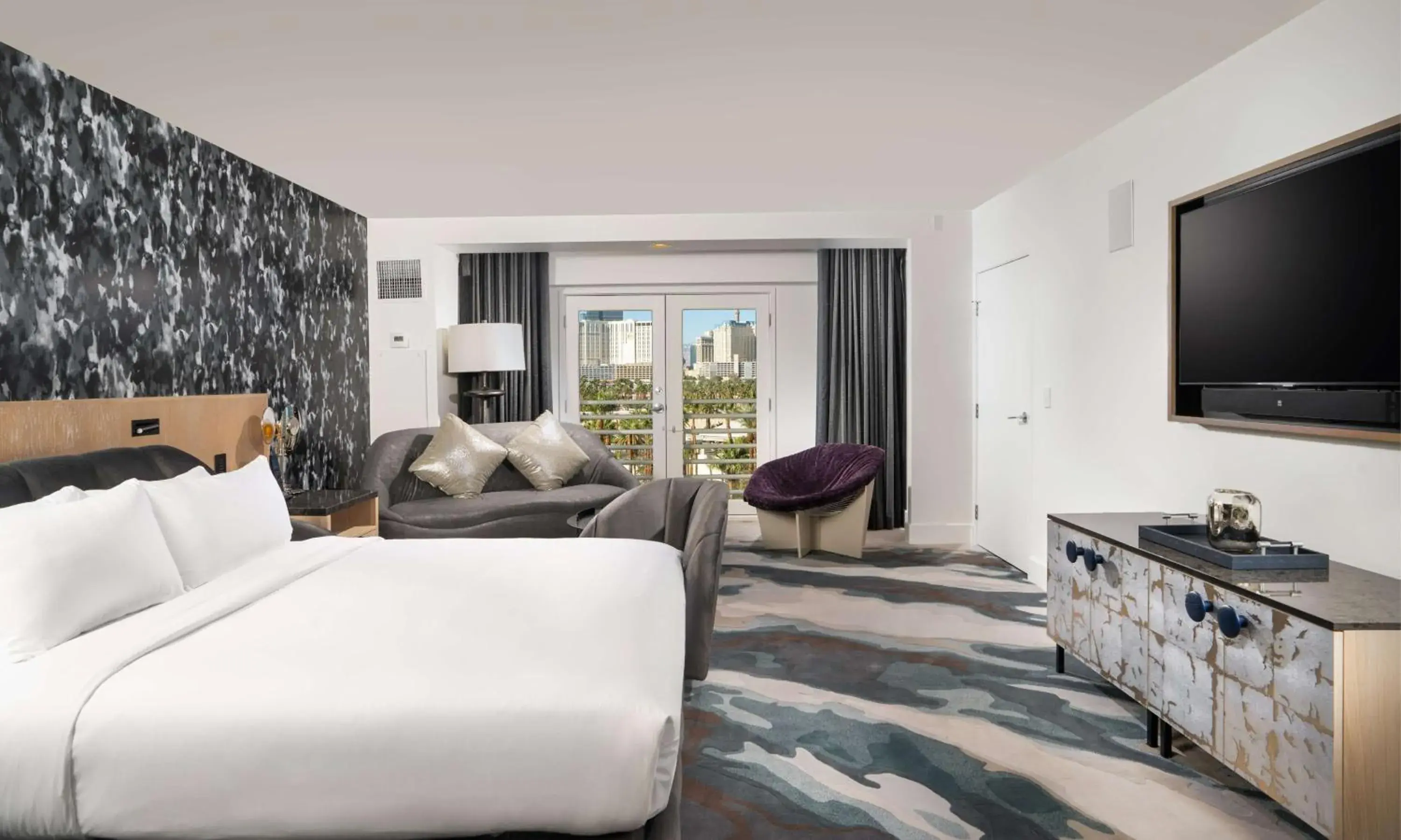 Living room in Virgin Hotels Las Vegas, Curio Collection by Hilton Living room in Virgin Hotels Las Vegas, Curio Collection by Hilton