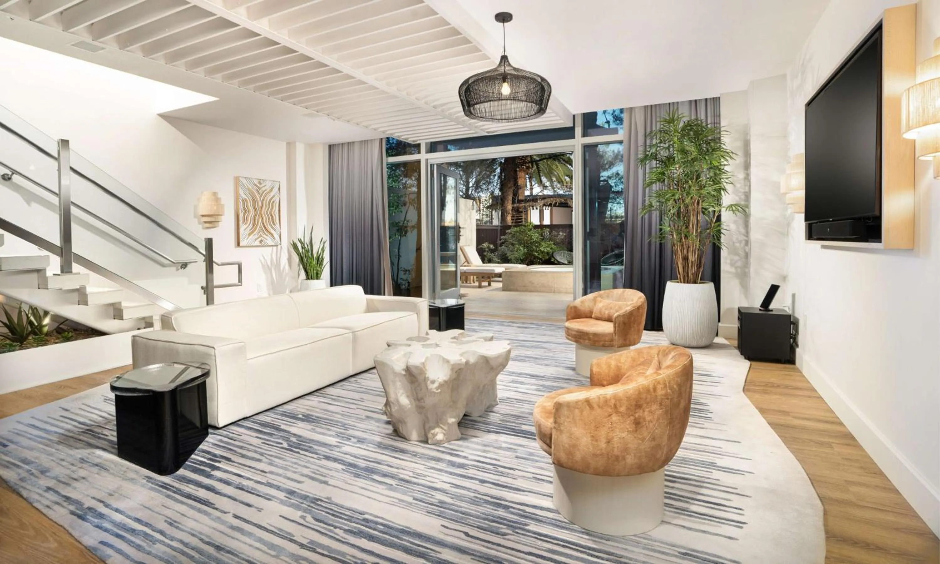 Living room in Virgin Hotels Las Vegas, Curio Collection by Hilton