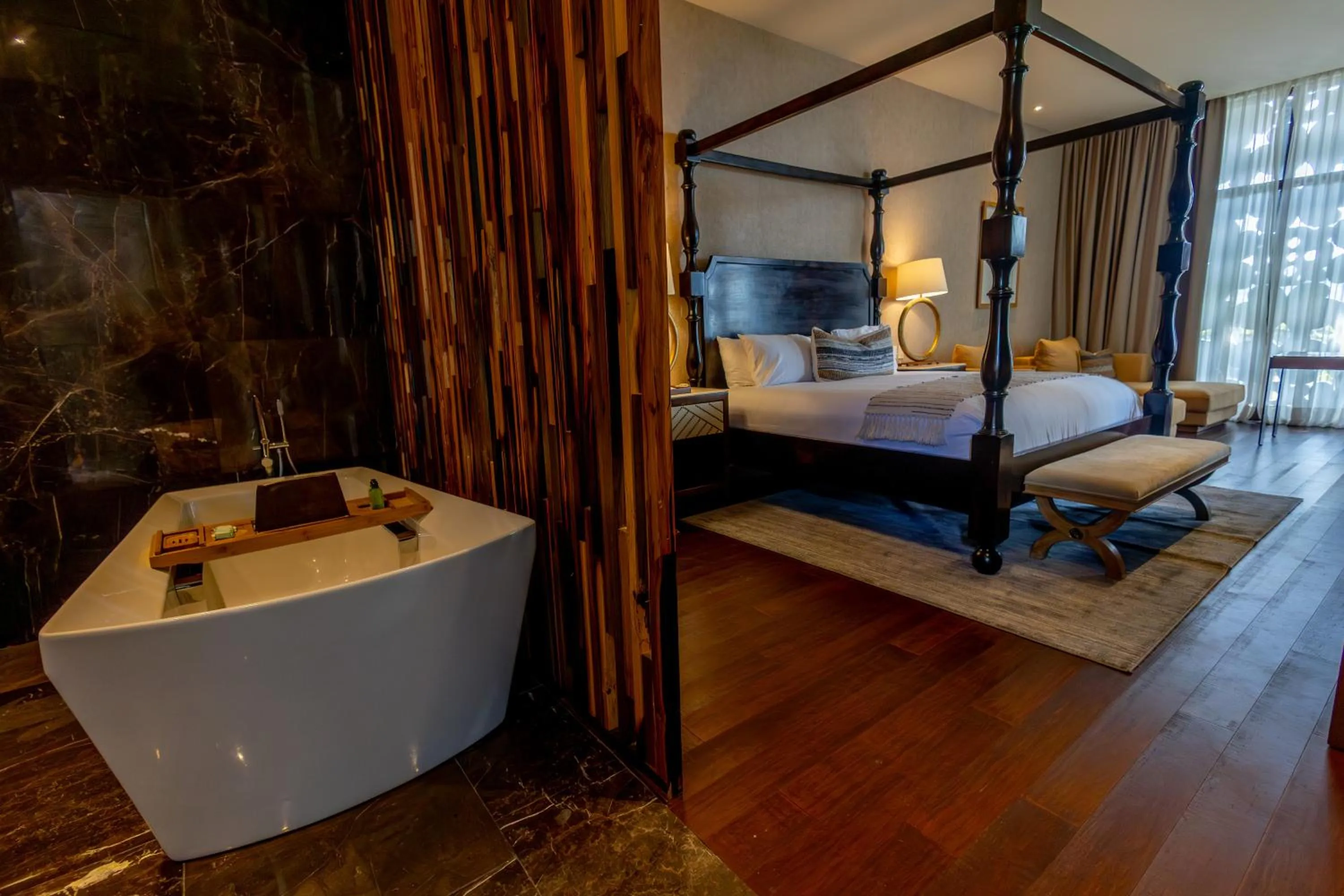 Bathroom, Bed in Casa Raíces Hotel Luxury & Viñedo