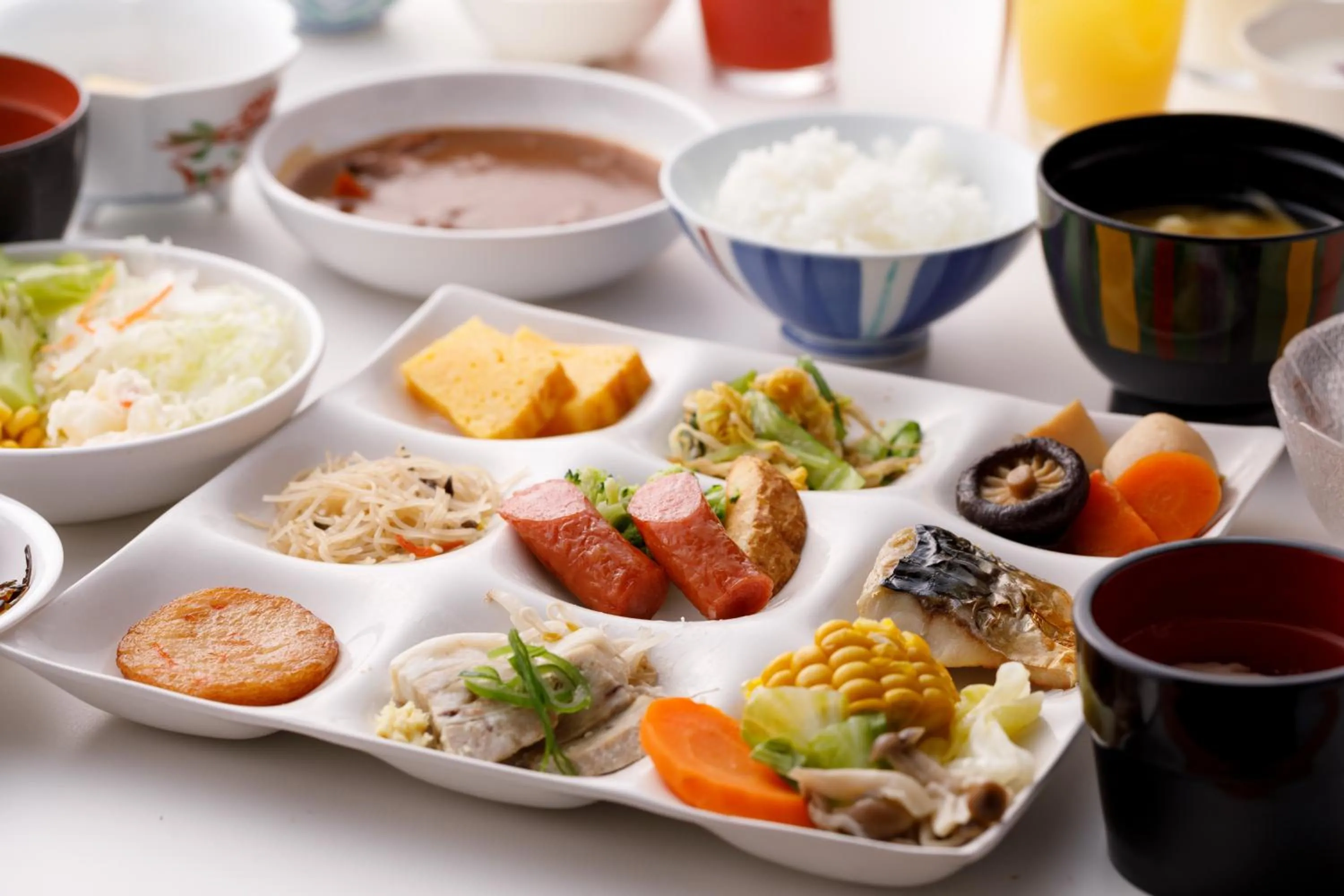 Buffet breakfast in Hita Tenryosui no Yado