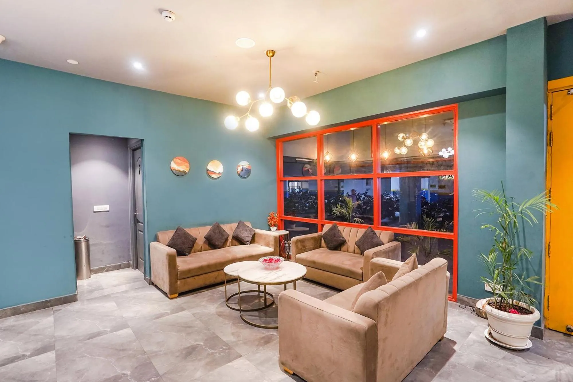 Seating area in FabHotel Prime Cloud 9 Delhi NCR