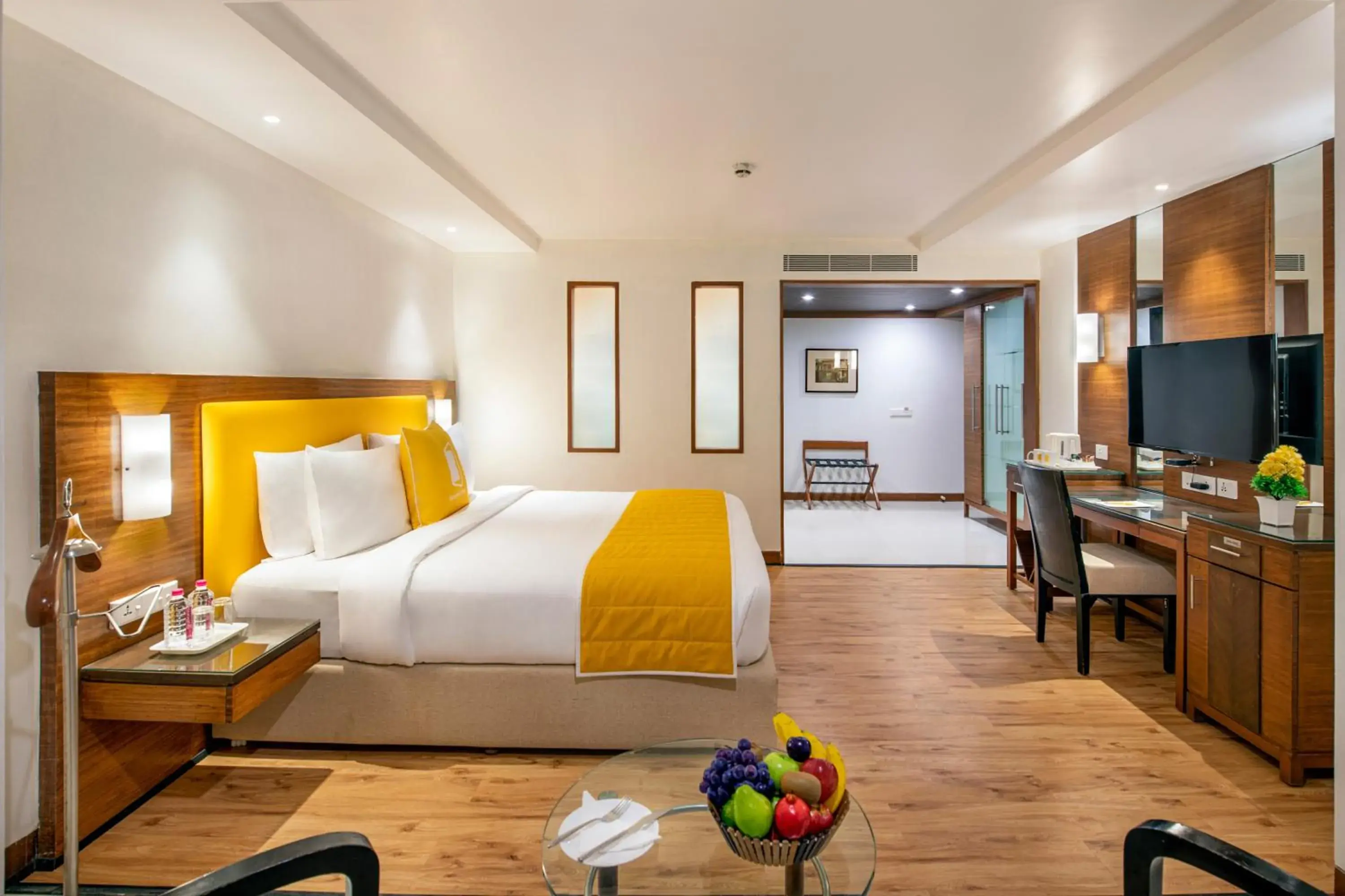 Bedroom, Bed in BloomSuites l Ahmedabad Bedroom, Bed in BloomSuites l Ahmedabad