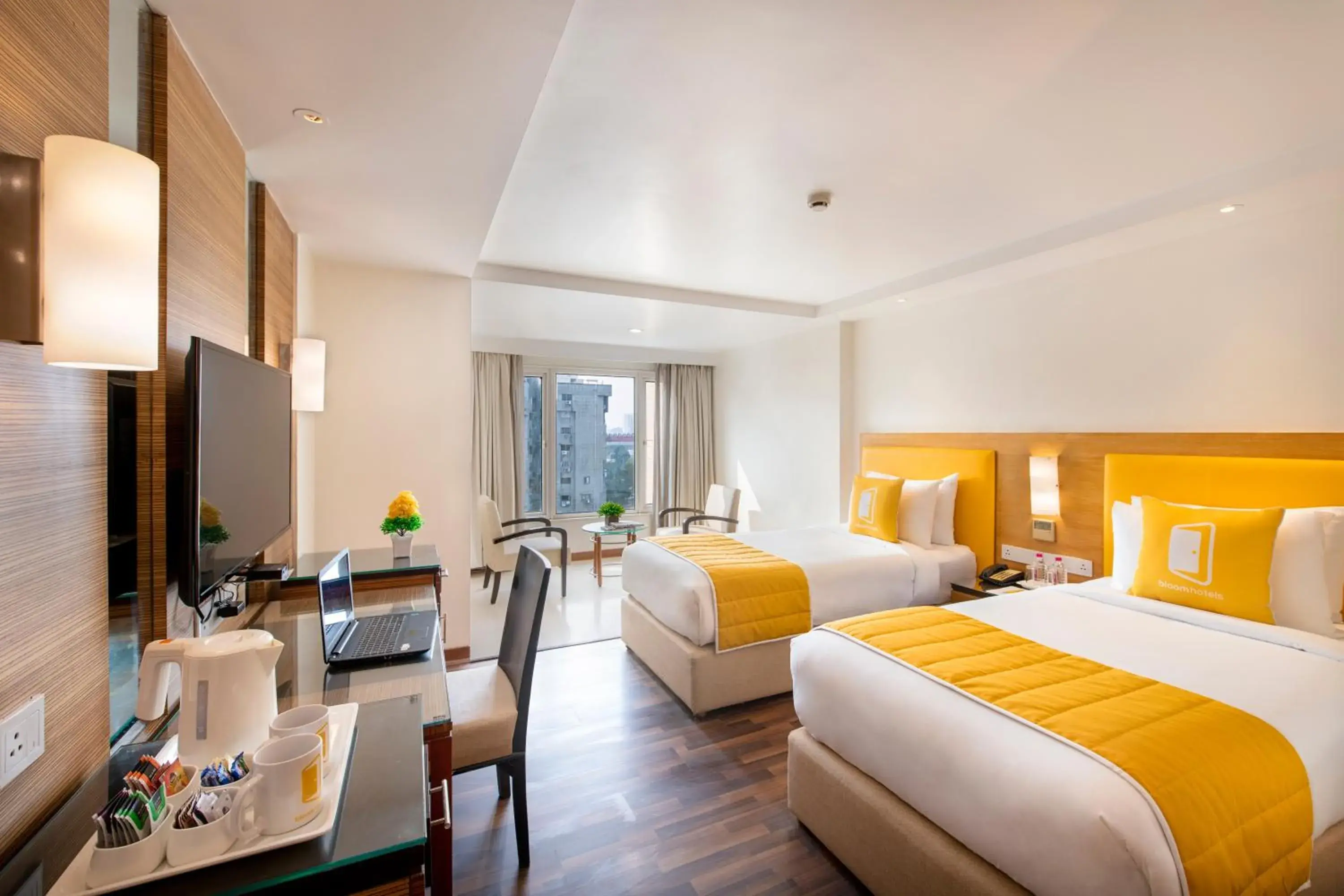 Bedroom, Bed in BloomSuites l Ahmedabad Bedroom, Bed in BloomSuites l Ahmedabad