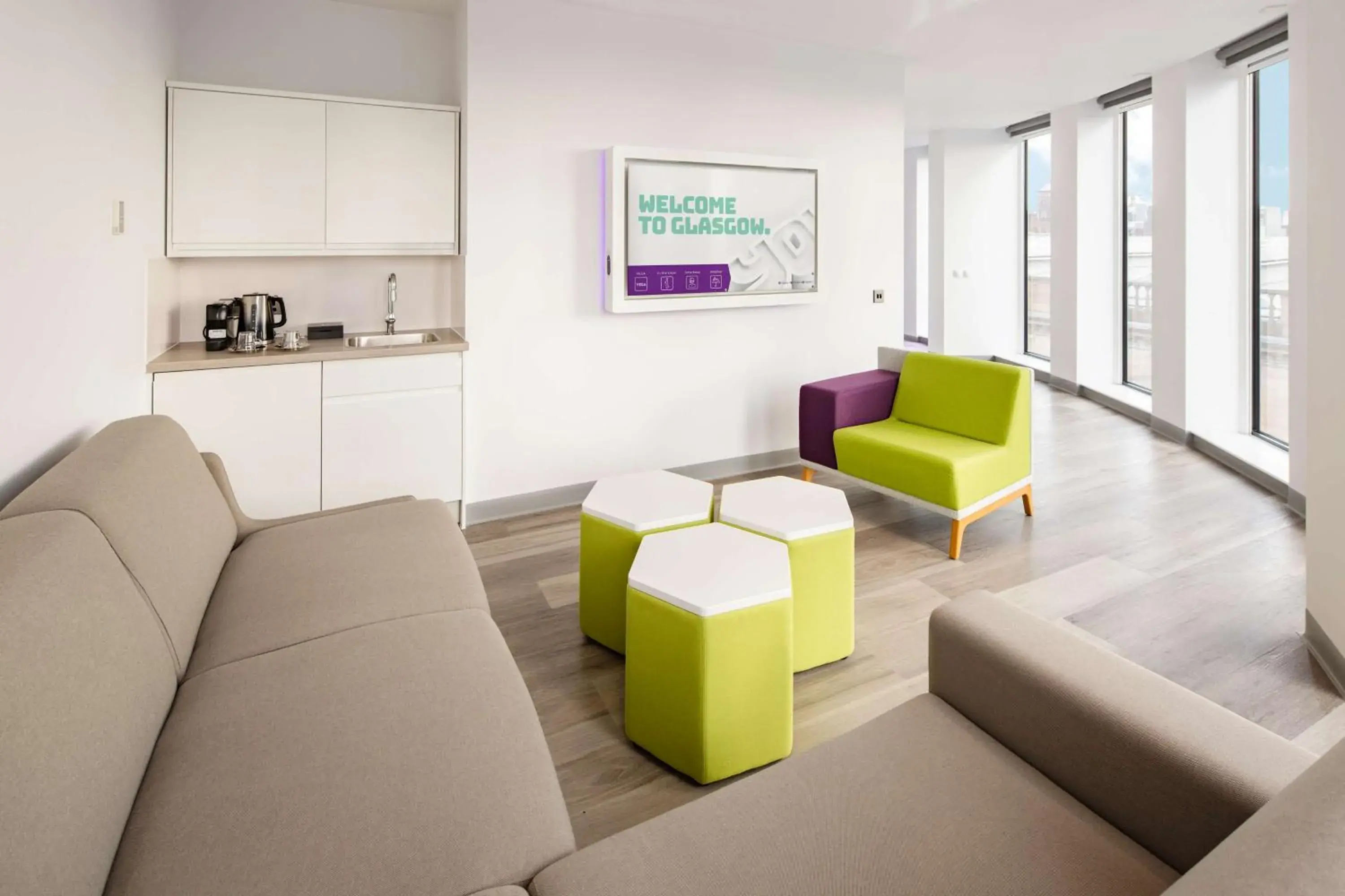 Photo of the whole room in YOTEL Glasgow Photo of the whole room in YOTEL Glasgow