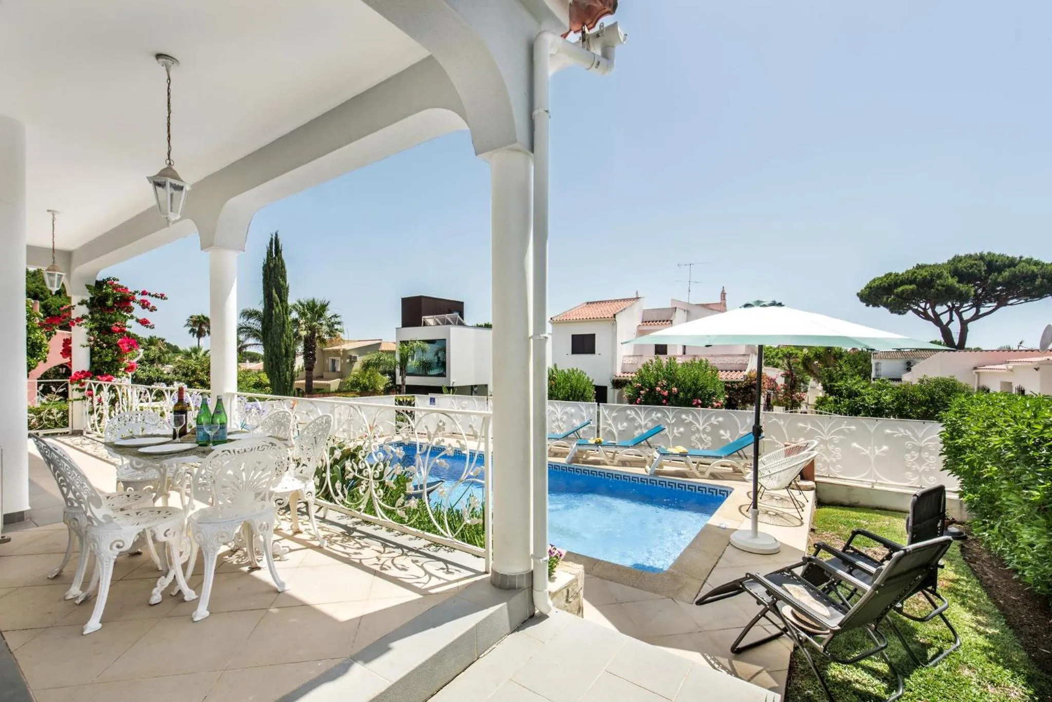 Patio in Charming Villa With Private Pool in Vibrant Vilamoura, Free AC and Wifi