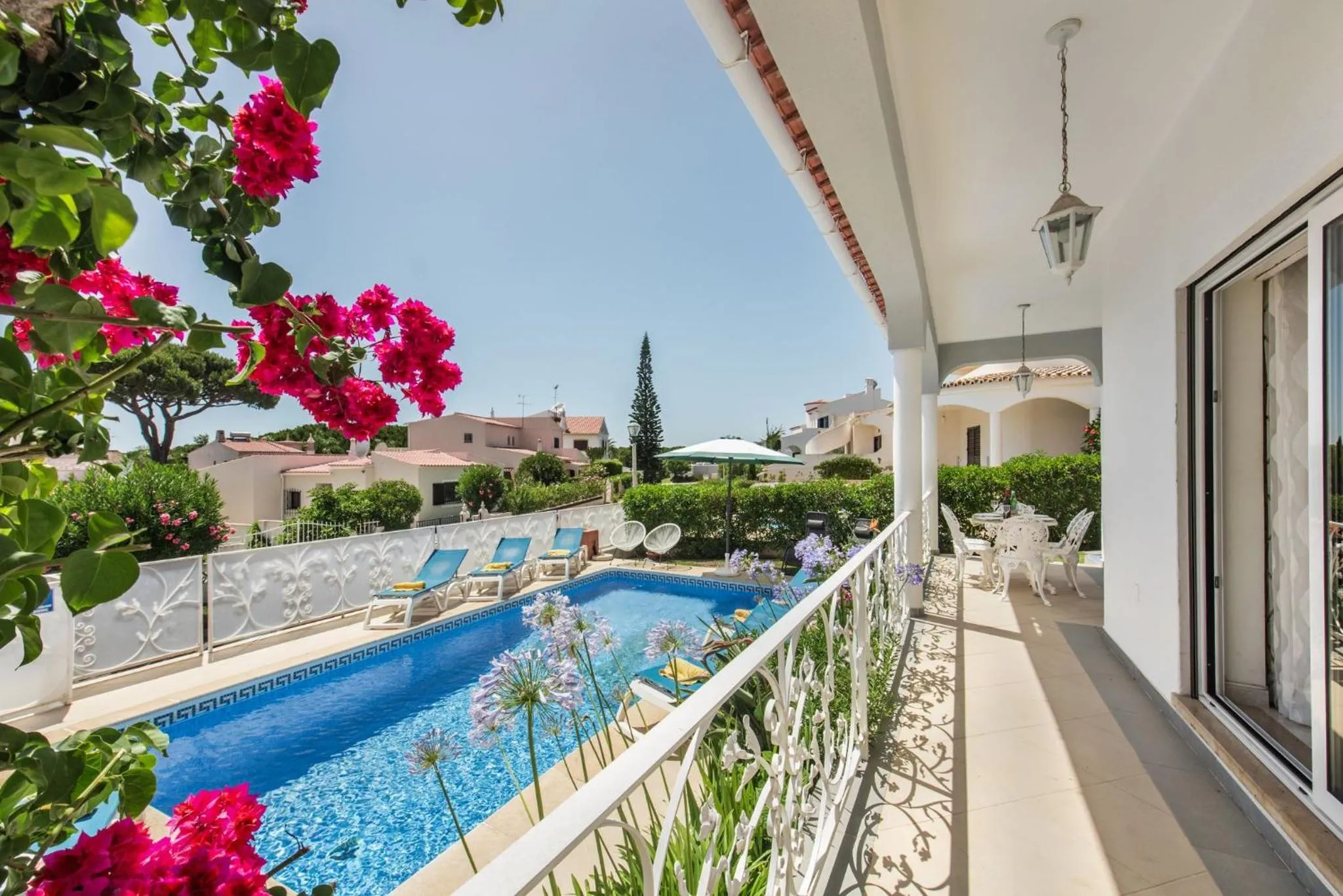 Garden in Charming Villa With Private Pool in Vibrant Vilamoura, Free AC and Wifi
