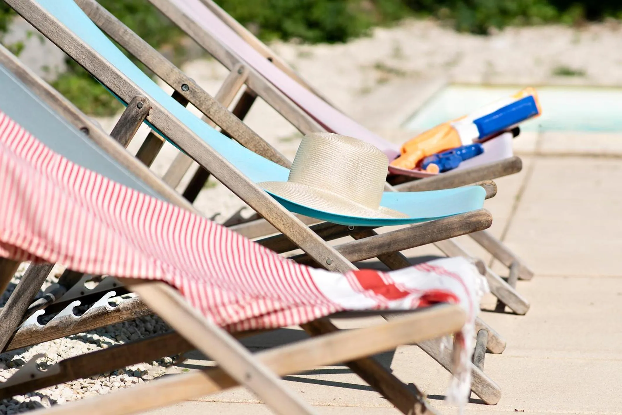Pool view in Gites La Source