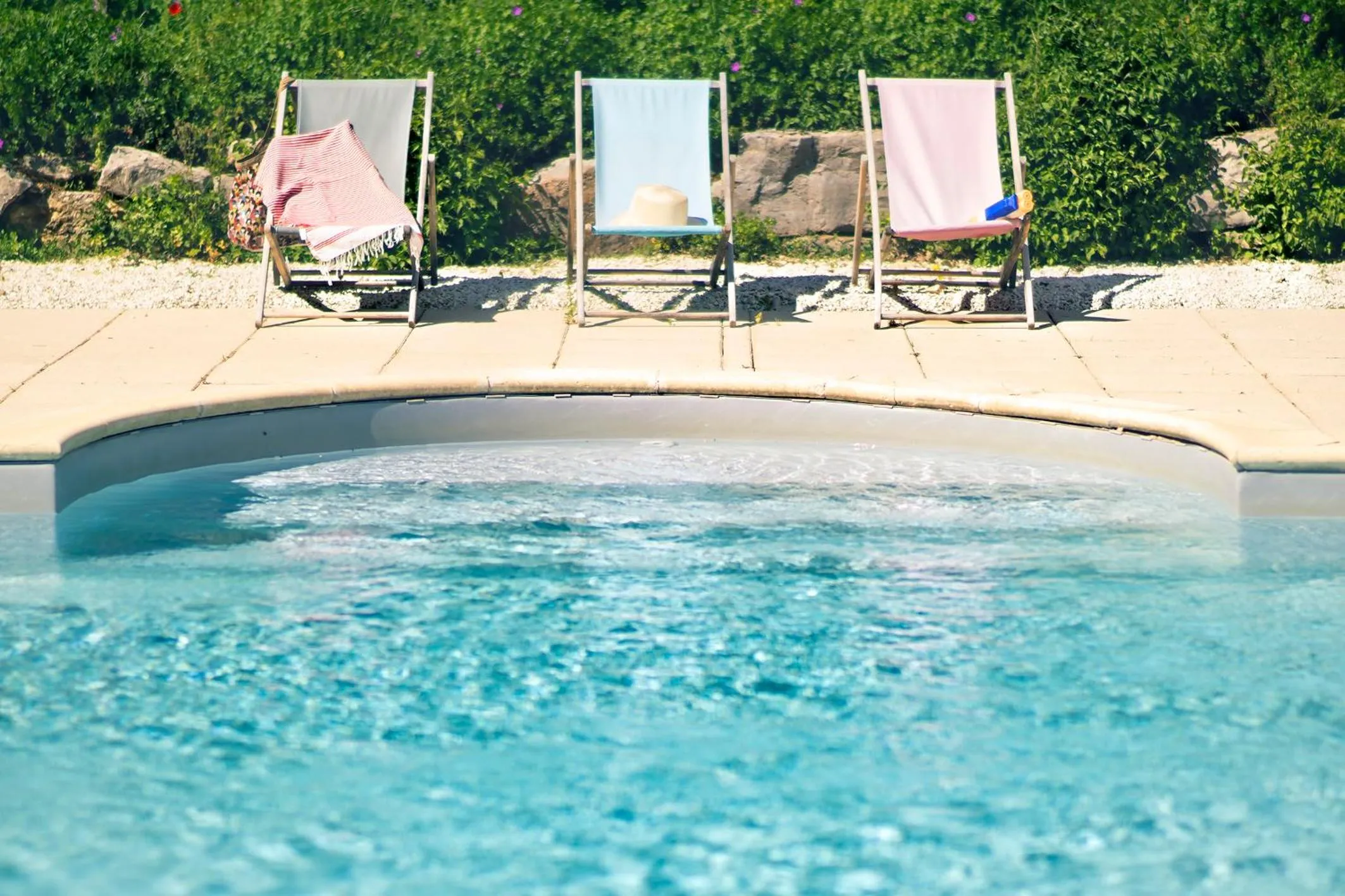 Pool view in Gites La Source