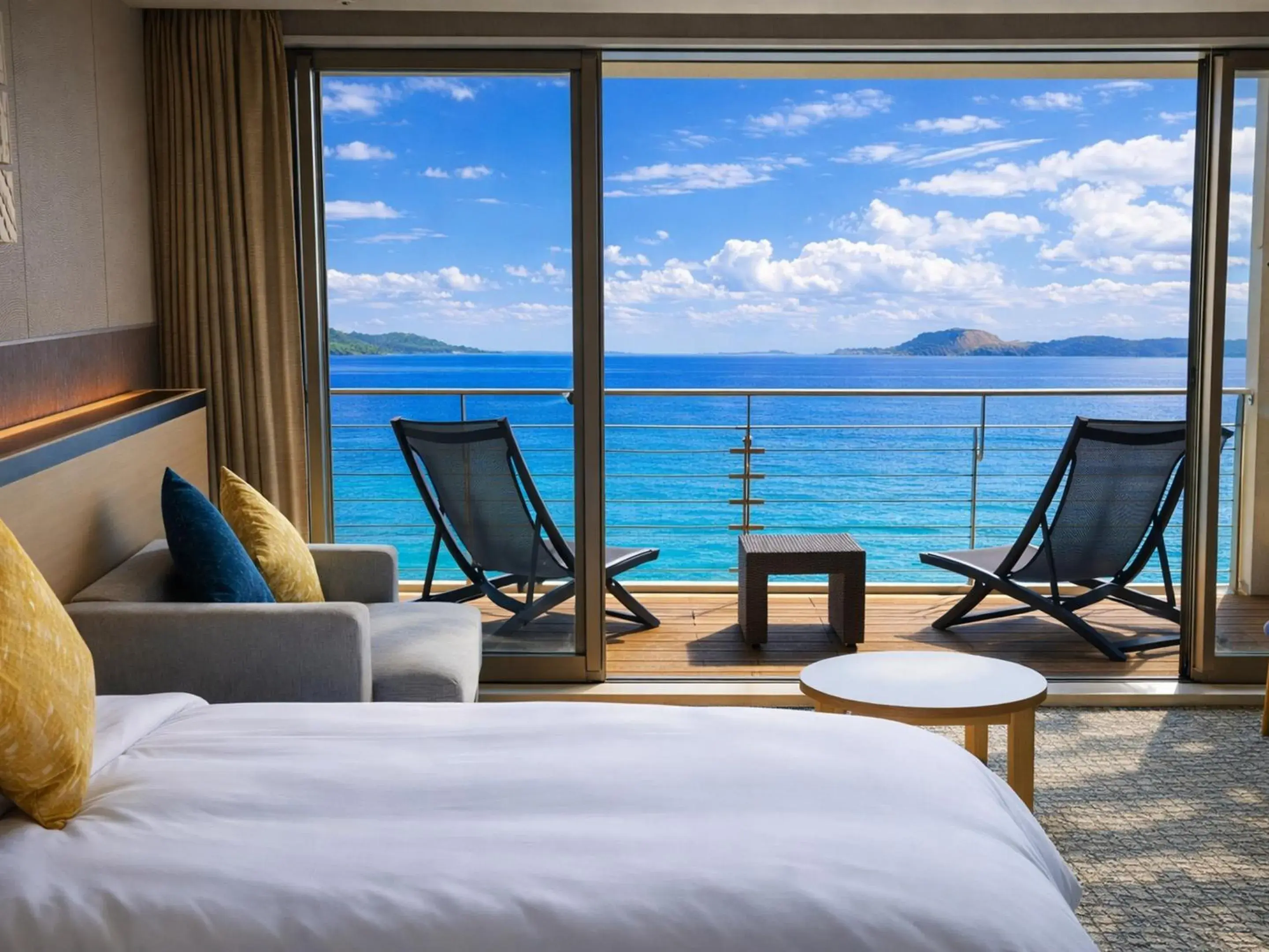 Premium Twin Room - single occupancy - Ocean View with Semi-Open-Air Bath &Deck in KAMENOI HOTEL Ako Premium Twin Room - single occupancy - Ocean View with Semi-Open-Air Bath &Deck in KAMENOI HOTEL Ako