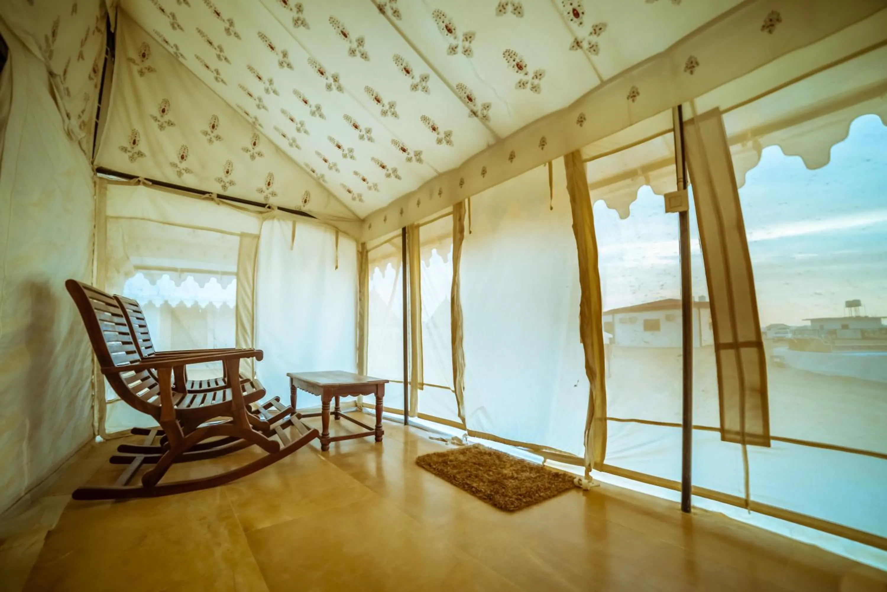 Seating area in Bhavya Resort - Luxury Boutique Desert Camp