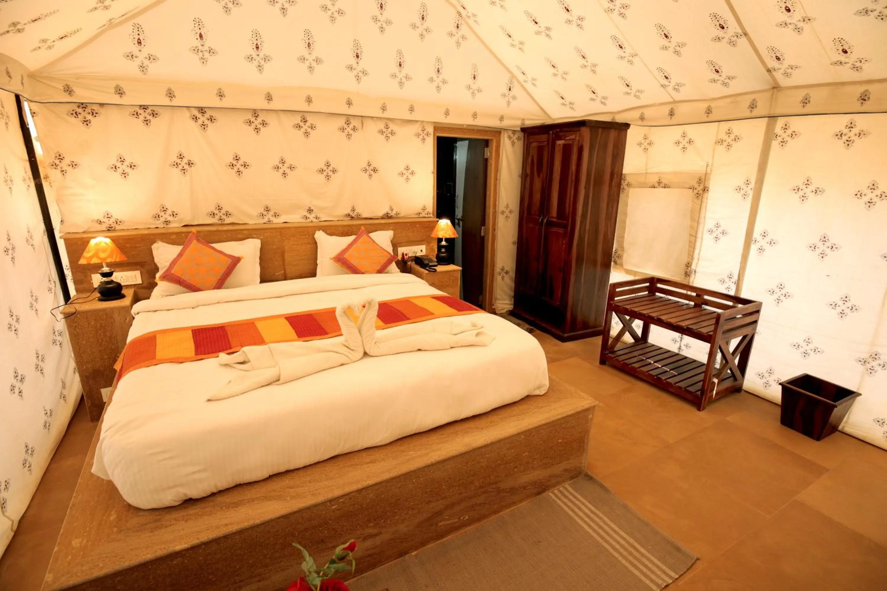 Bed in Bhavya Resort - Luxury Boutique Desert Camp