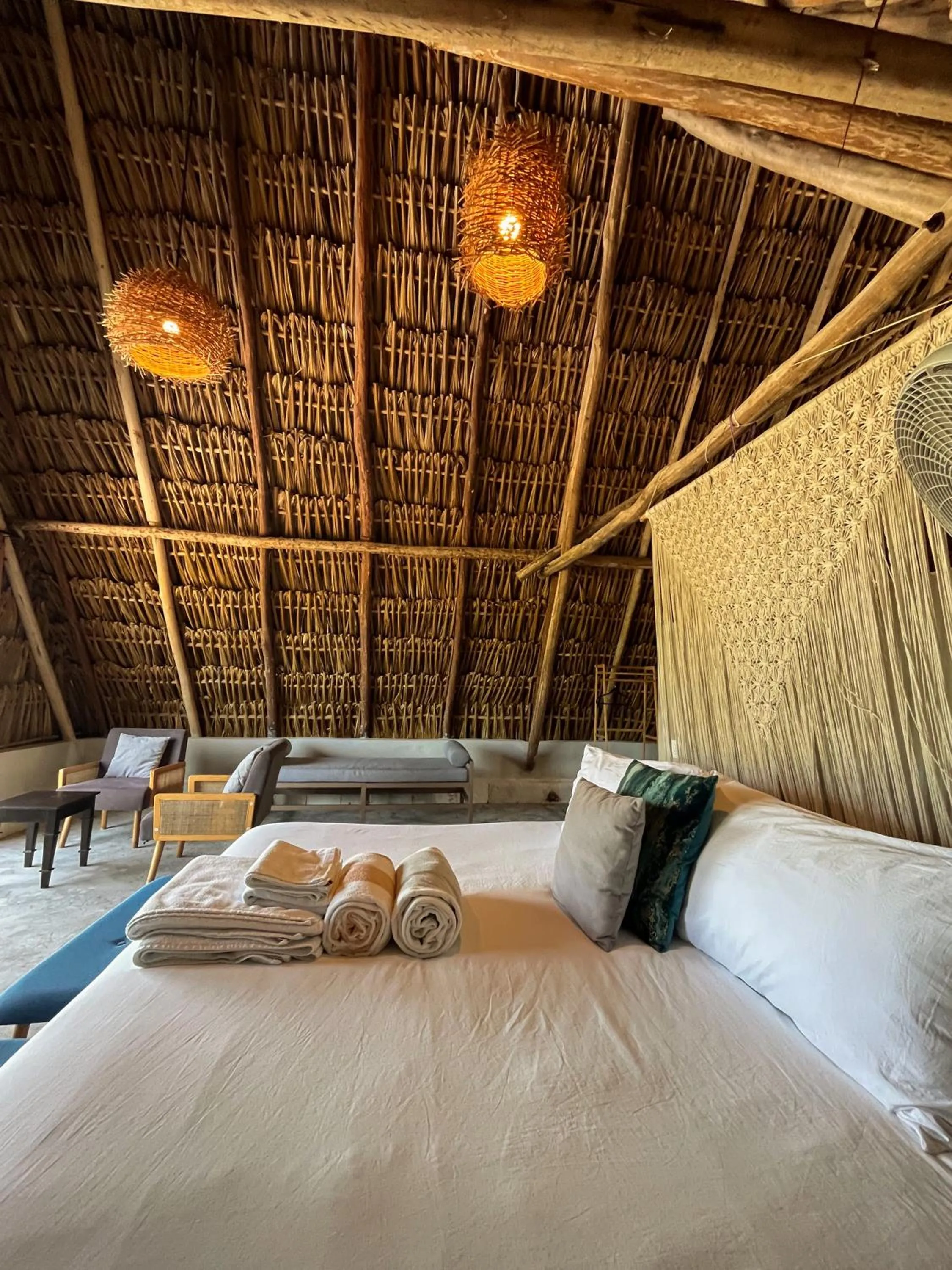 Bed in Casa Mate BeachFront Cabañas El Cuyo