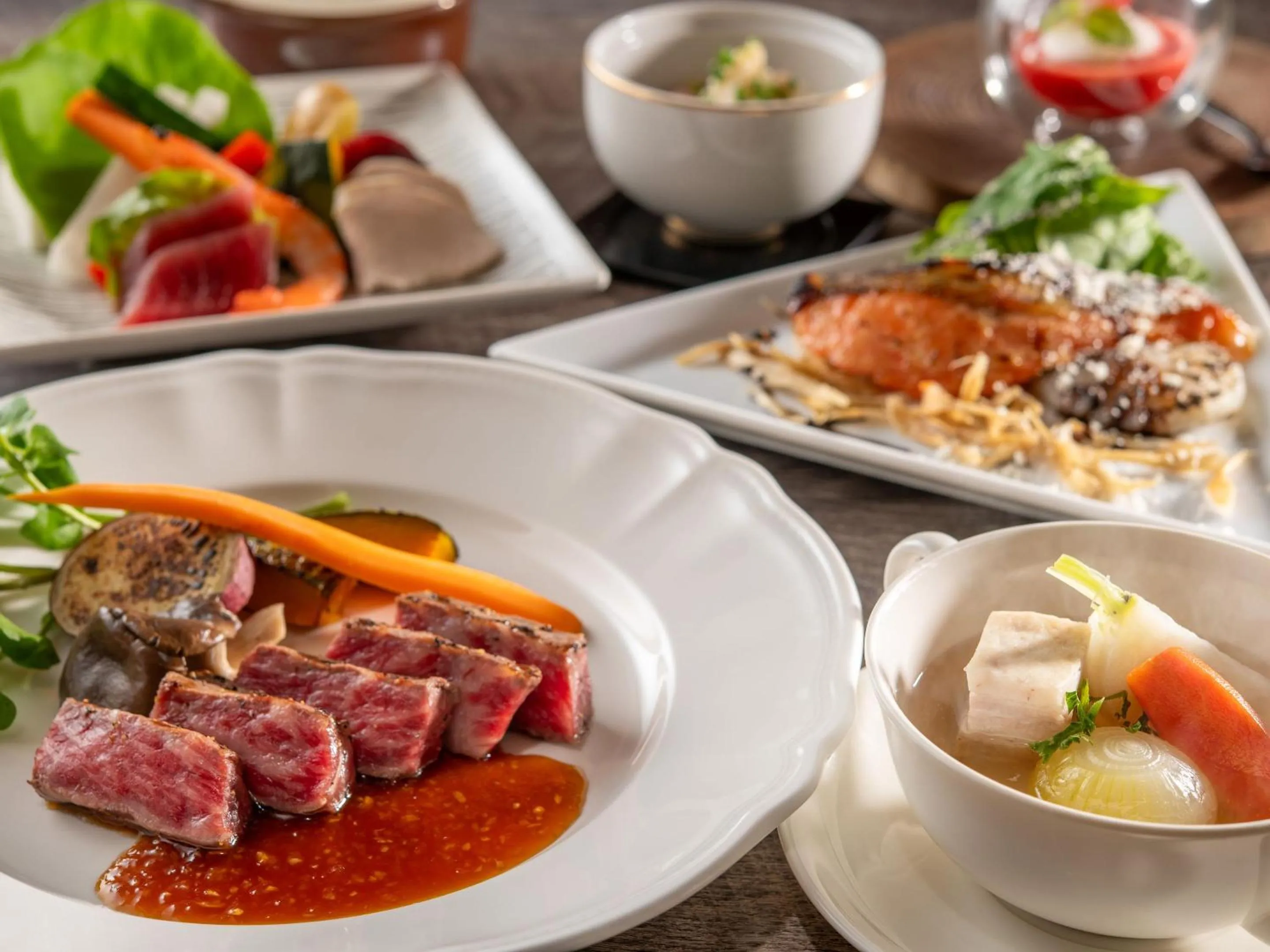 Dinner in KAMENOI HOTEL SHIOBARA Dog Friendly Hotel