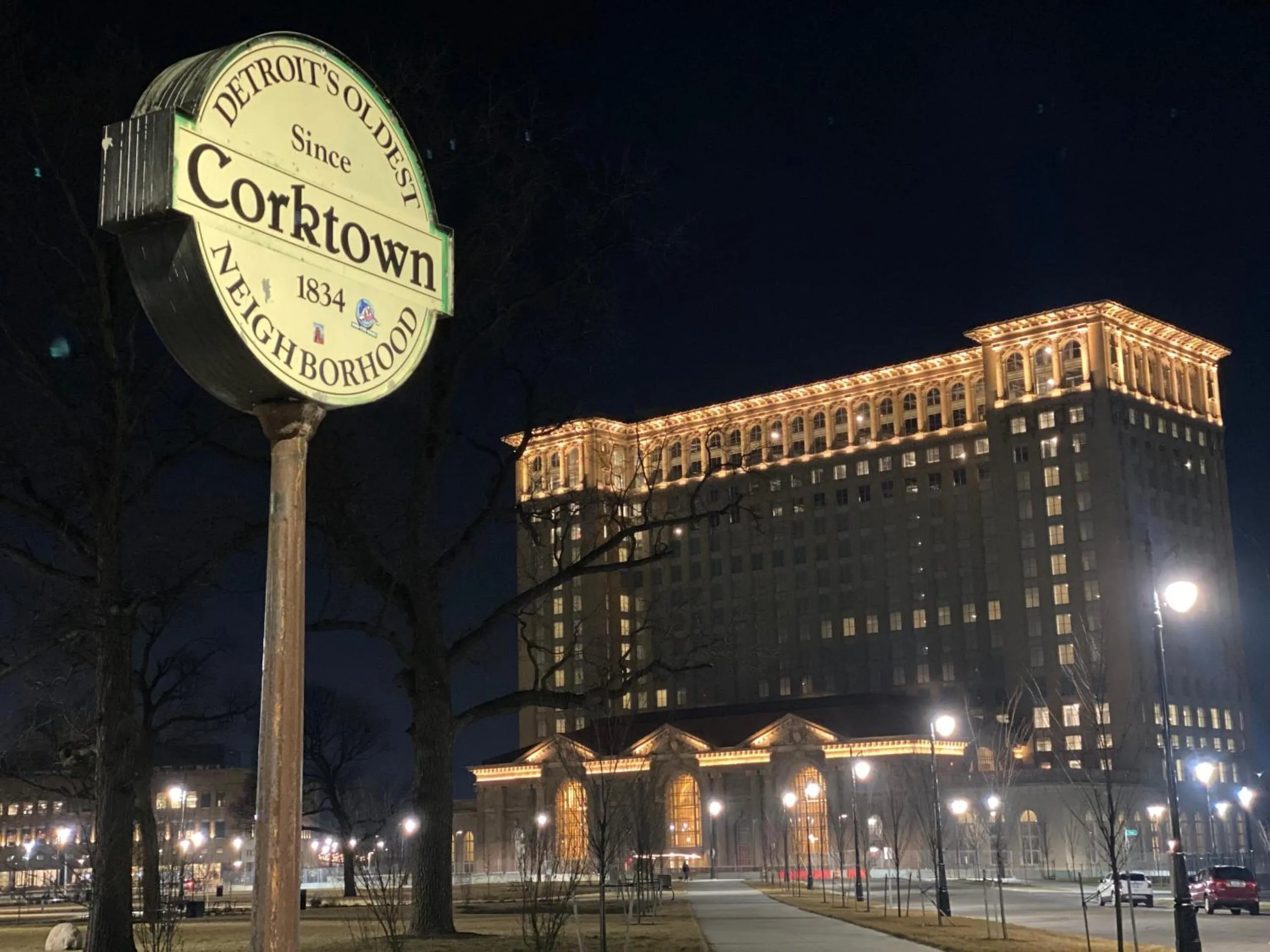 Night in Trumbull and Porter - Detroit Downtown