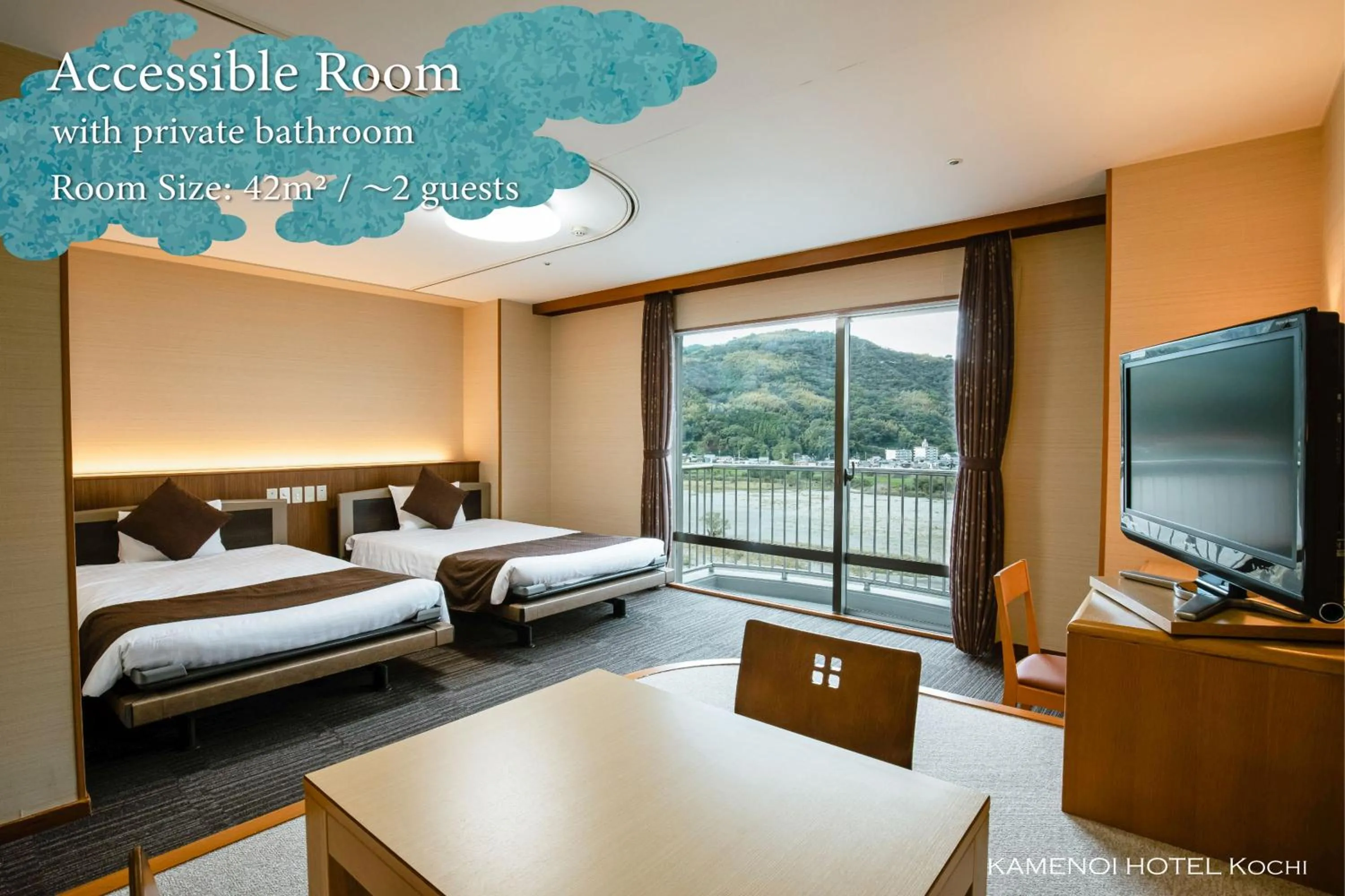 Photo of the whole room, Bed in KAMENOI HOTEL Kochi