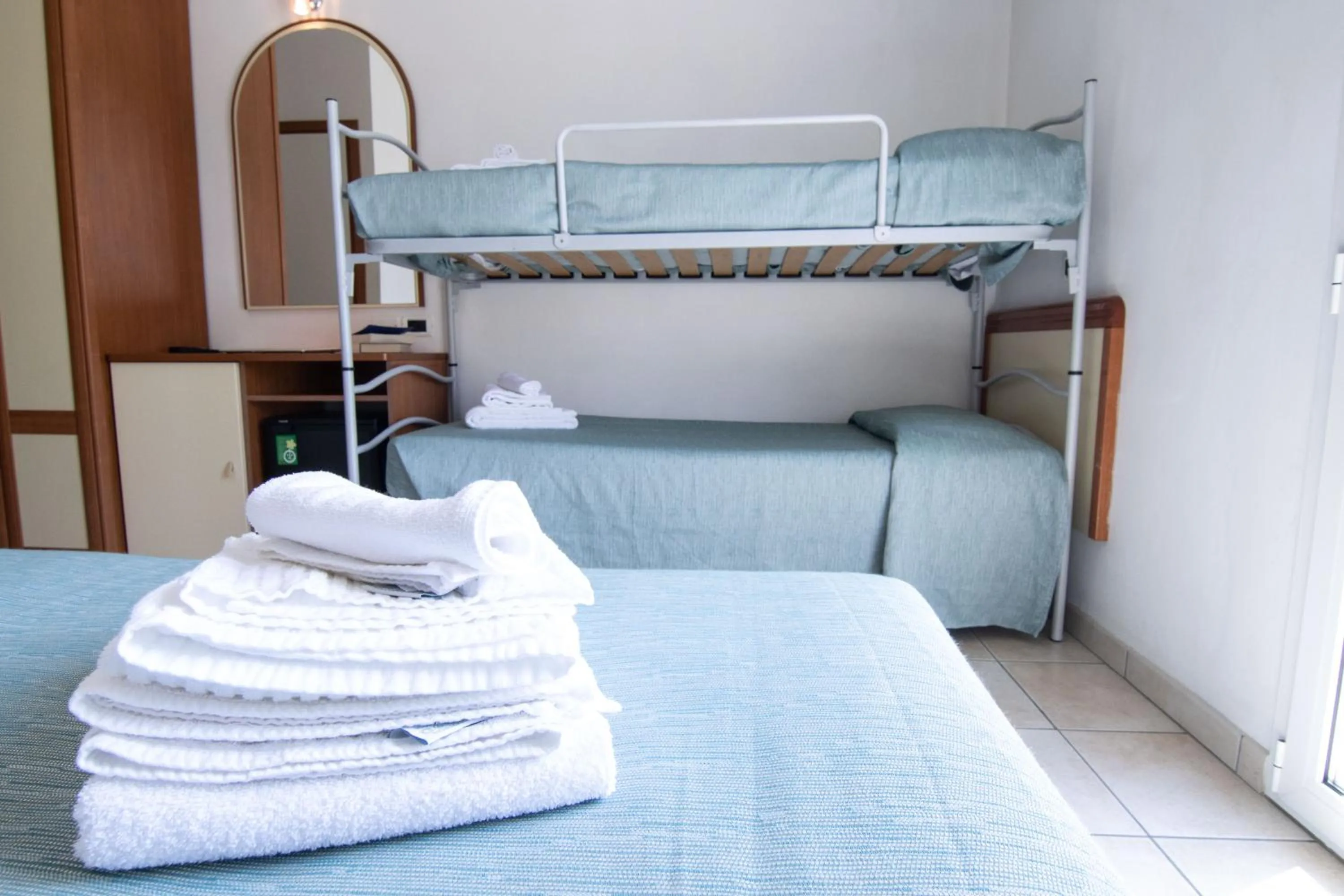 View (from property/room), Bed in HOTEL ADRIA BEACH