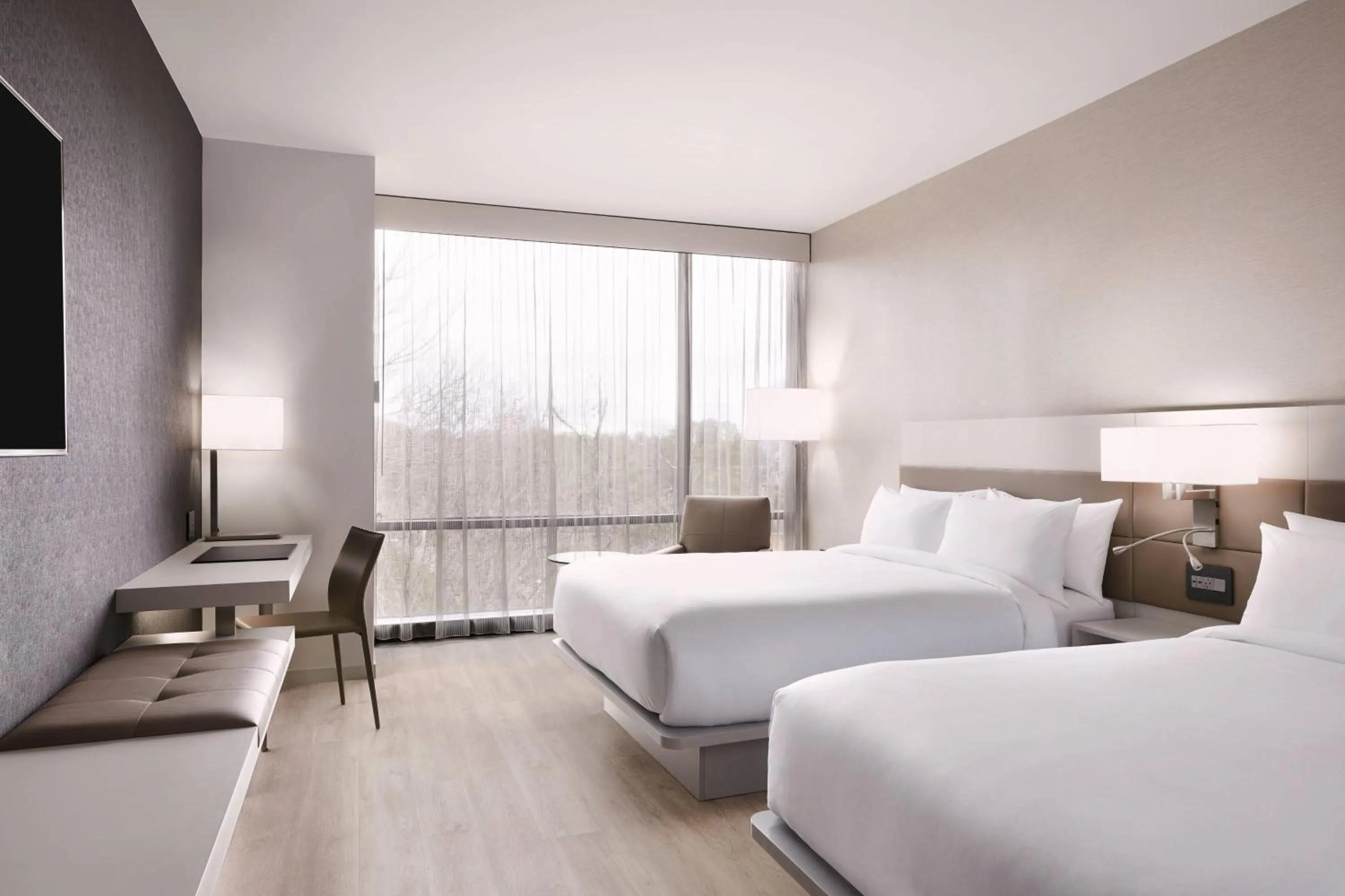 Photo of the whole room, Bed in AC Hotel by Marriott Charlotte SouthPark