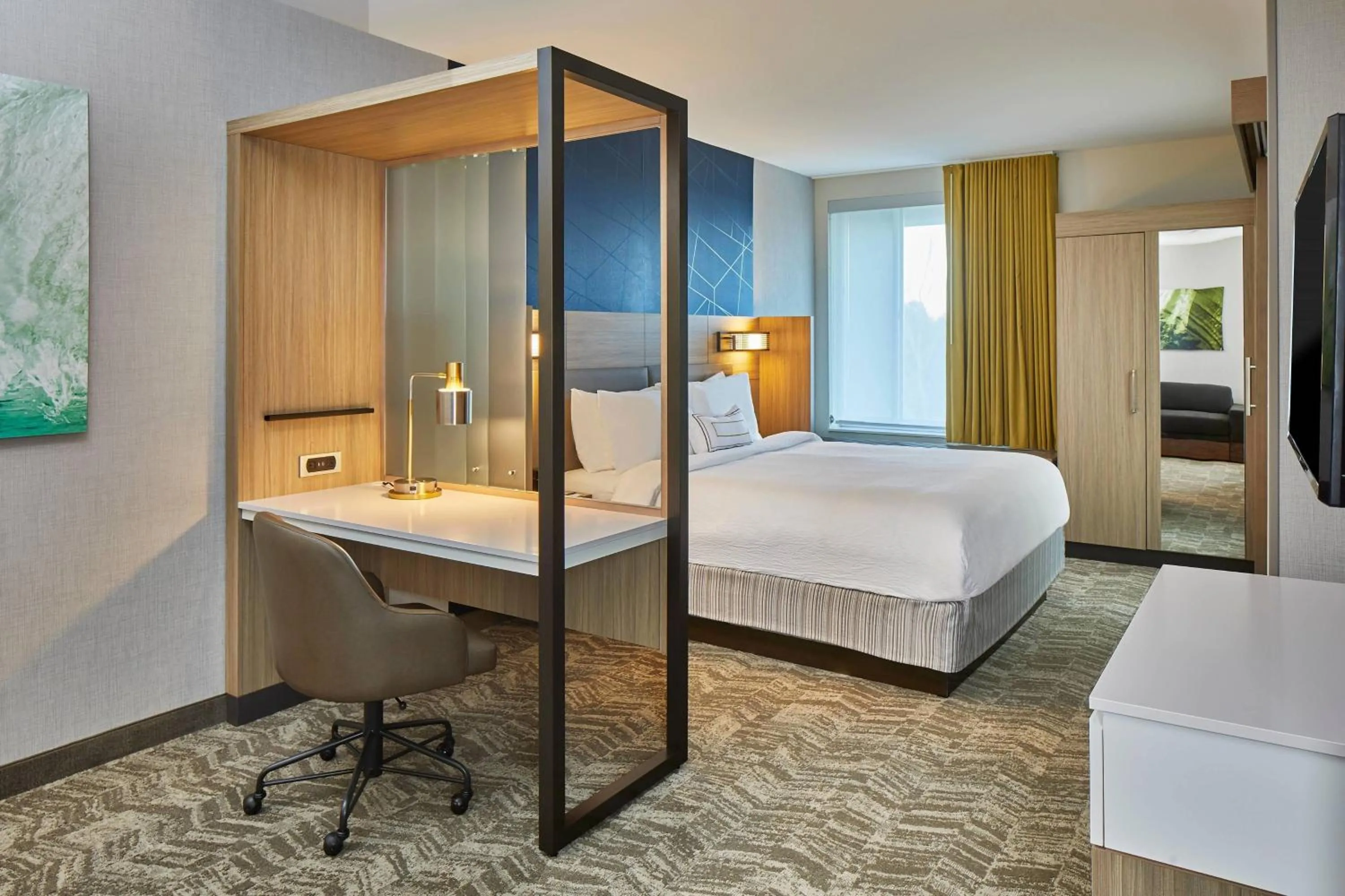 Photo of the whole room, Bed in SpringHill Suites by Marriott Charlotte at Carowinds