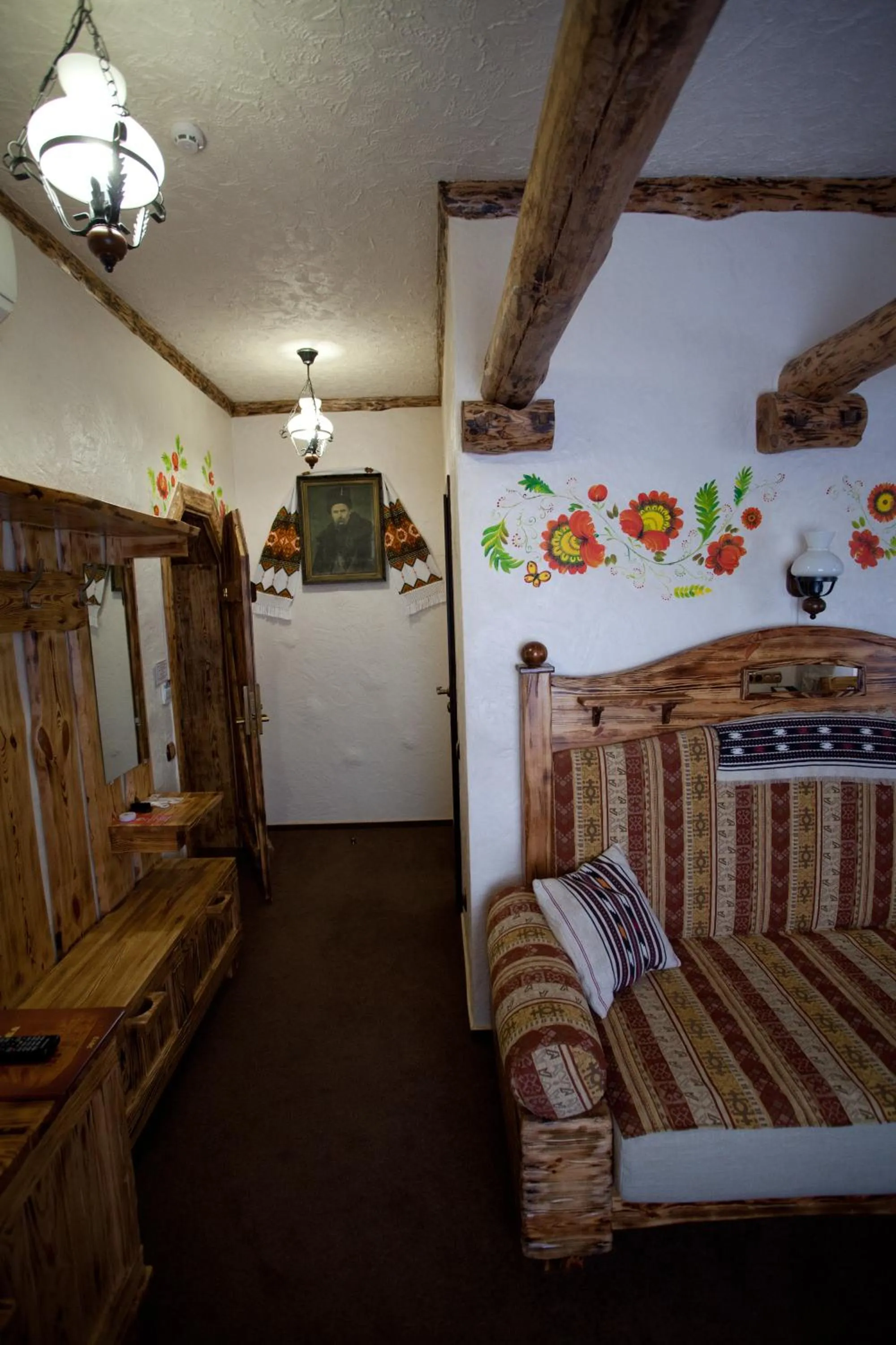 Seating area, Bed in Pidkova
