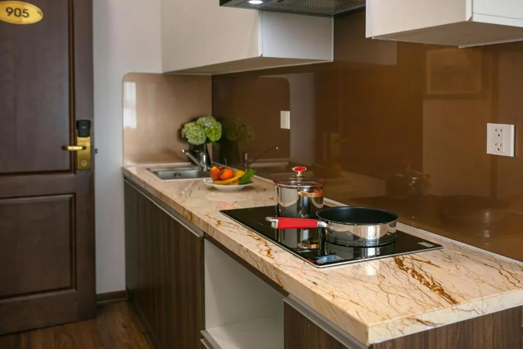Kitchen or kitchenette in Nesta Boutique Hotel Hanoi
