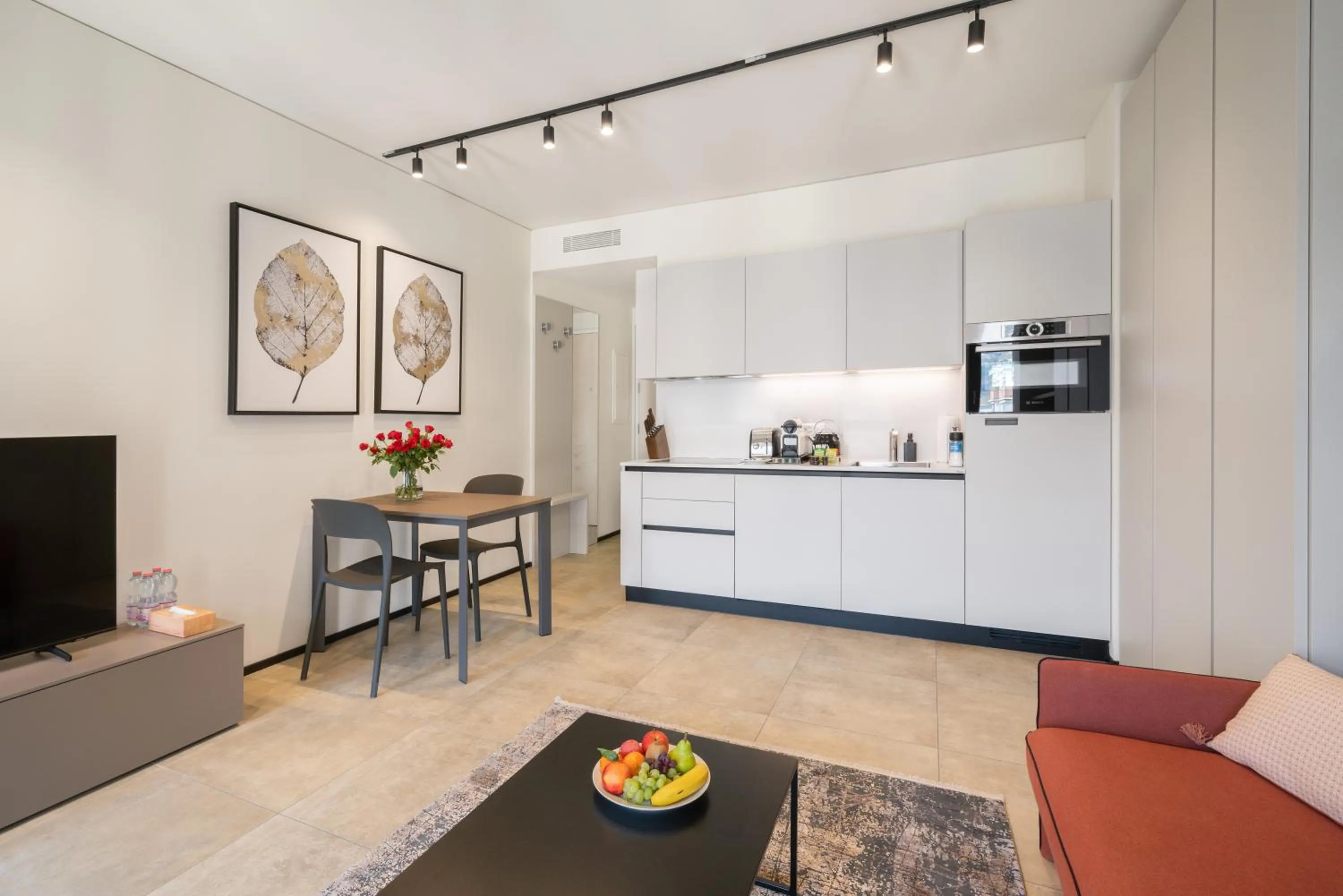 Kitchen or kitchenette in Swiss Hotel Apartments - Lugano