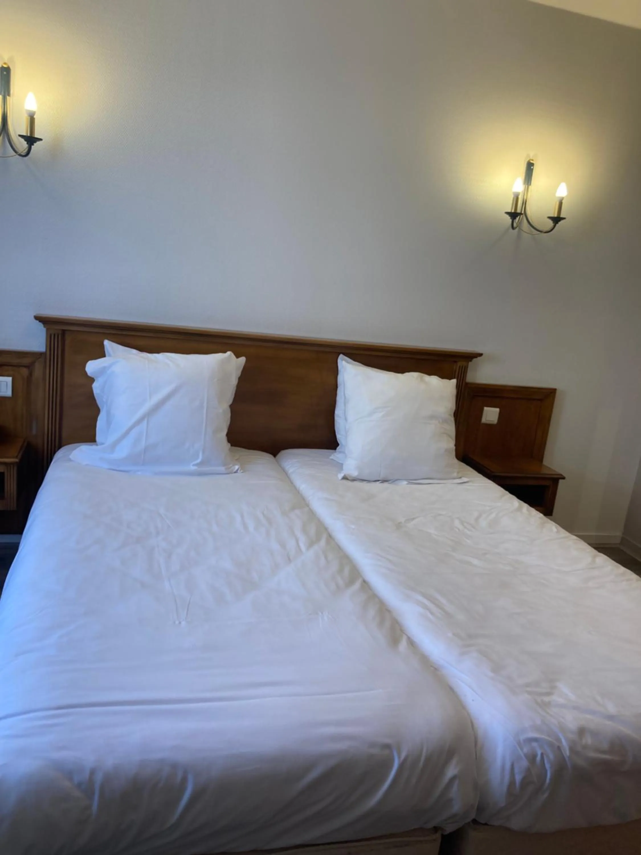 Bed in Logis Hôtel & Restaurant du Sauvage