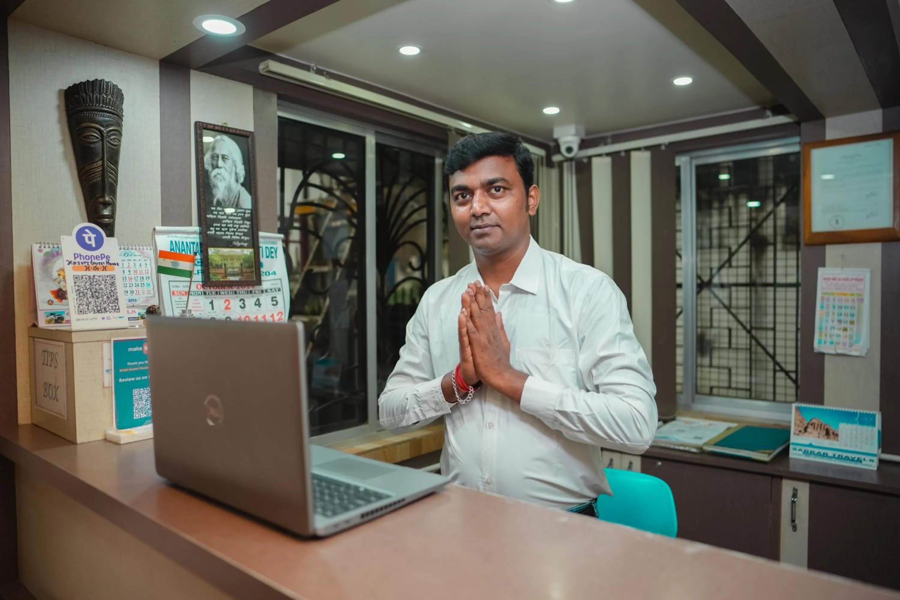 Lobby or reception in Kristi Guest House, Shantiniketan