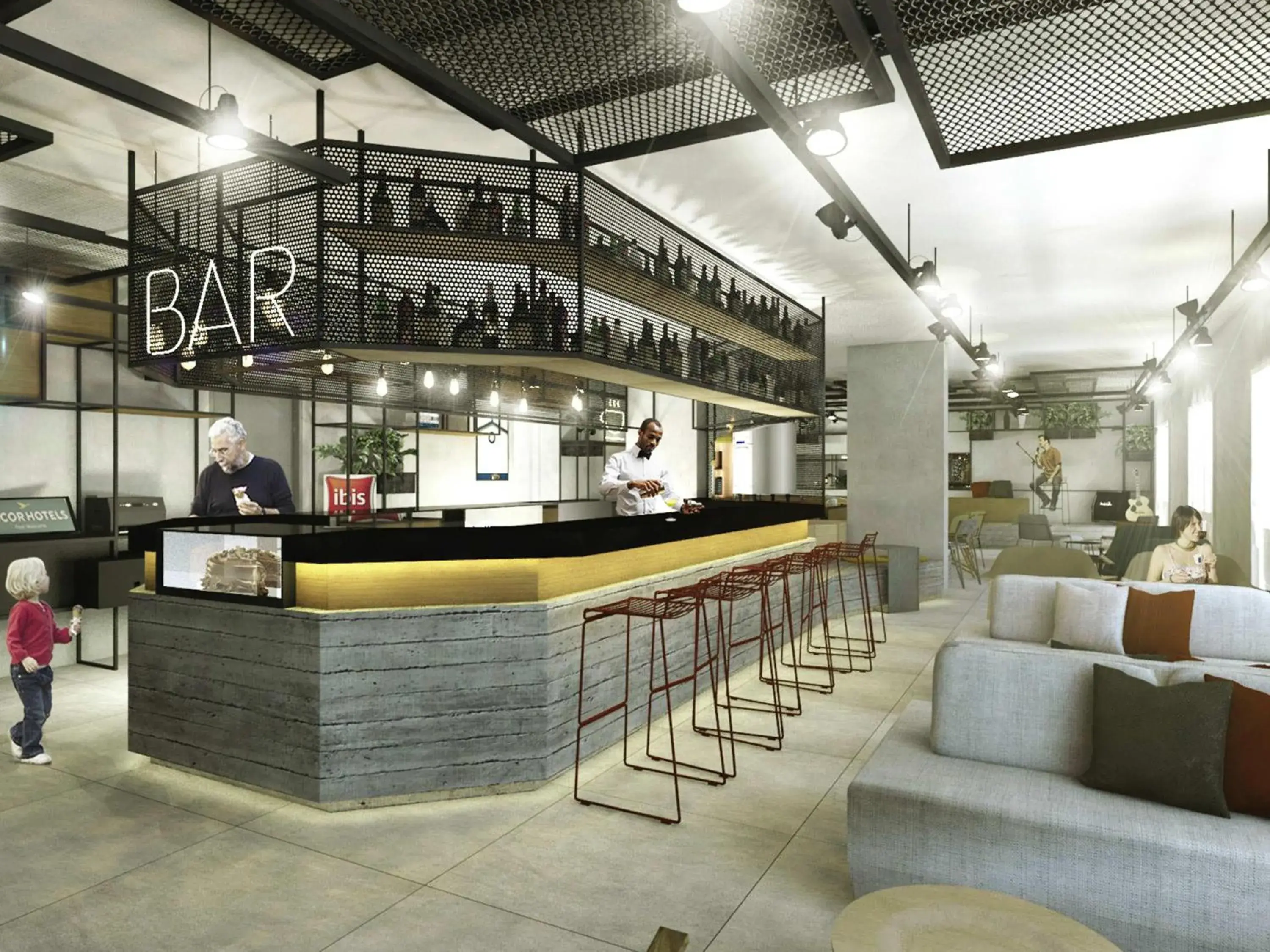 Lounge or bar in ibis Wels Lounge or bar in ibis Wels