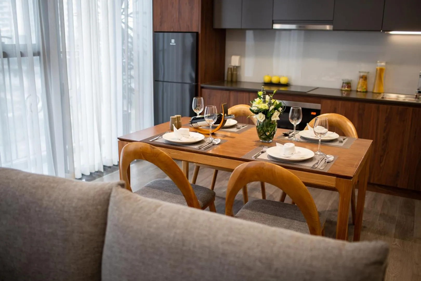 Dining area in PentStudio West Lake Hanoi