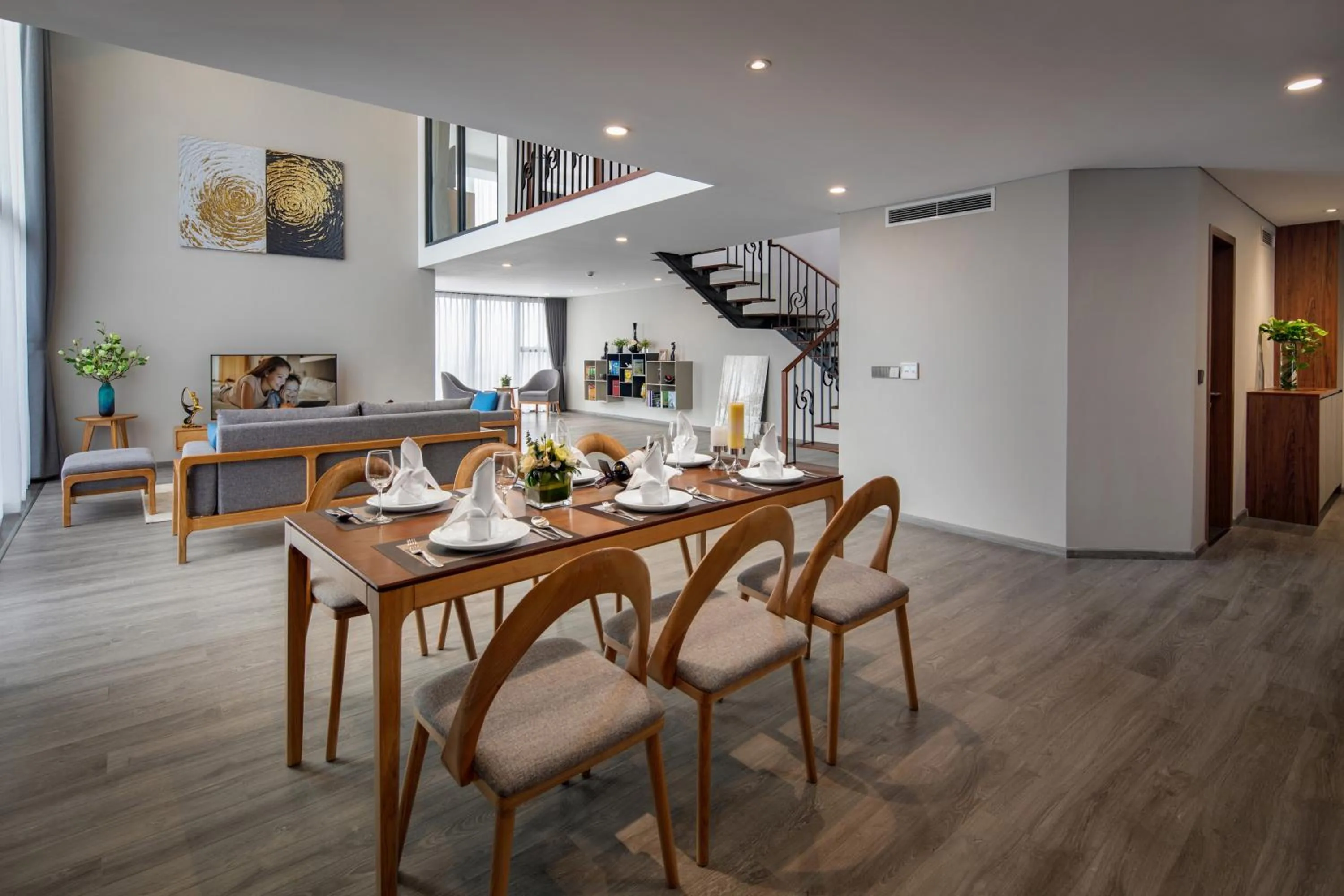 Dining area in PentStudio West Lake Hanoi