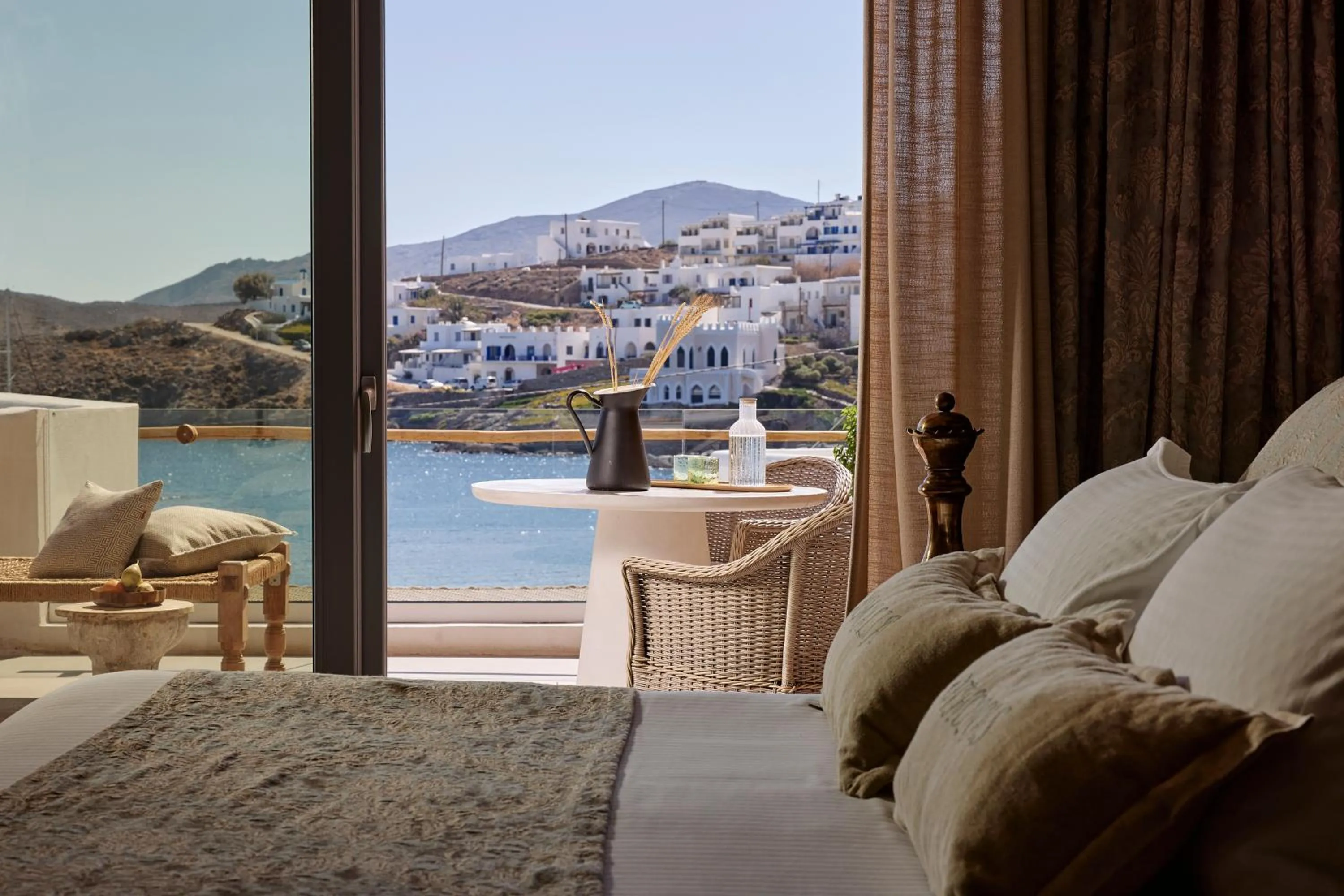 Bed in Kythnos Bay Hotel