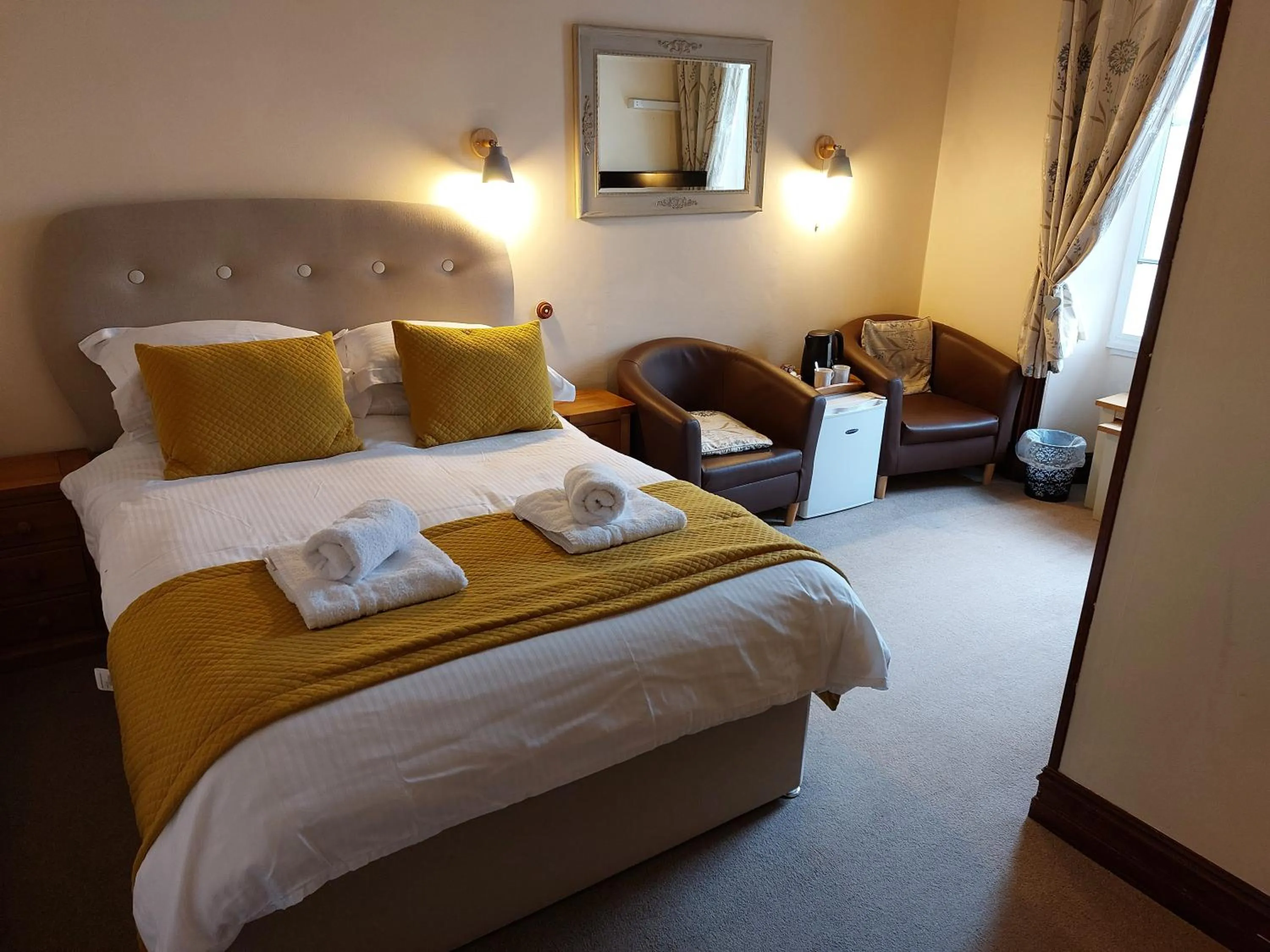 Bed in Solheim Guest House