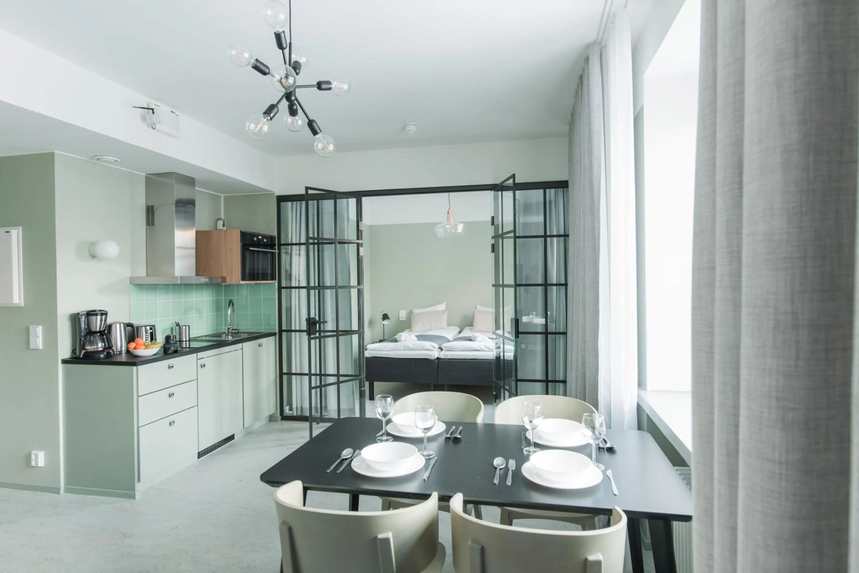 Kitchen or kitchenette in Forenom Aparthotel Jyväskylä