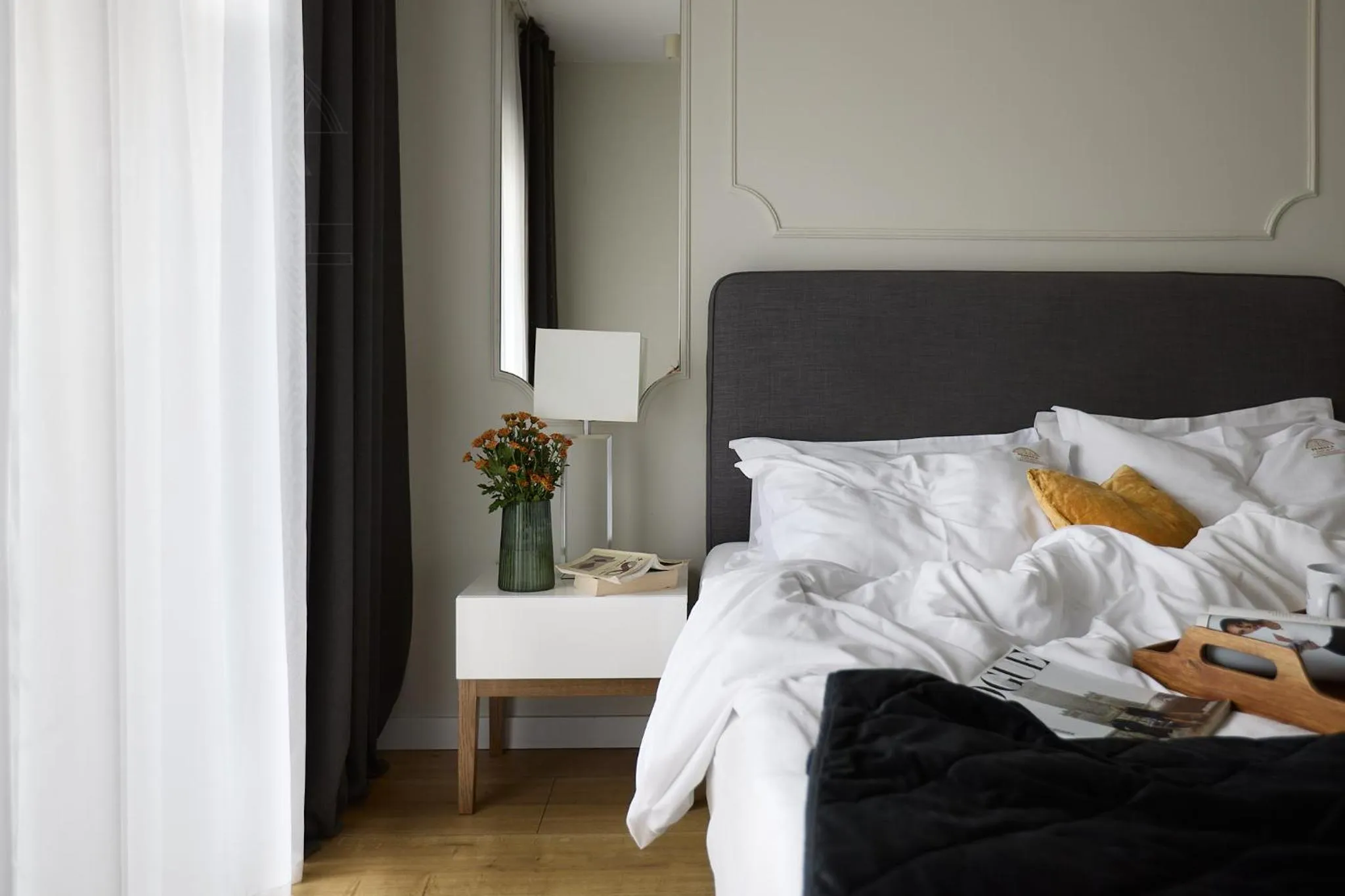 Bed in Fragola Apartments Rajska 3 - modern studios, park