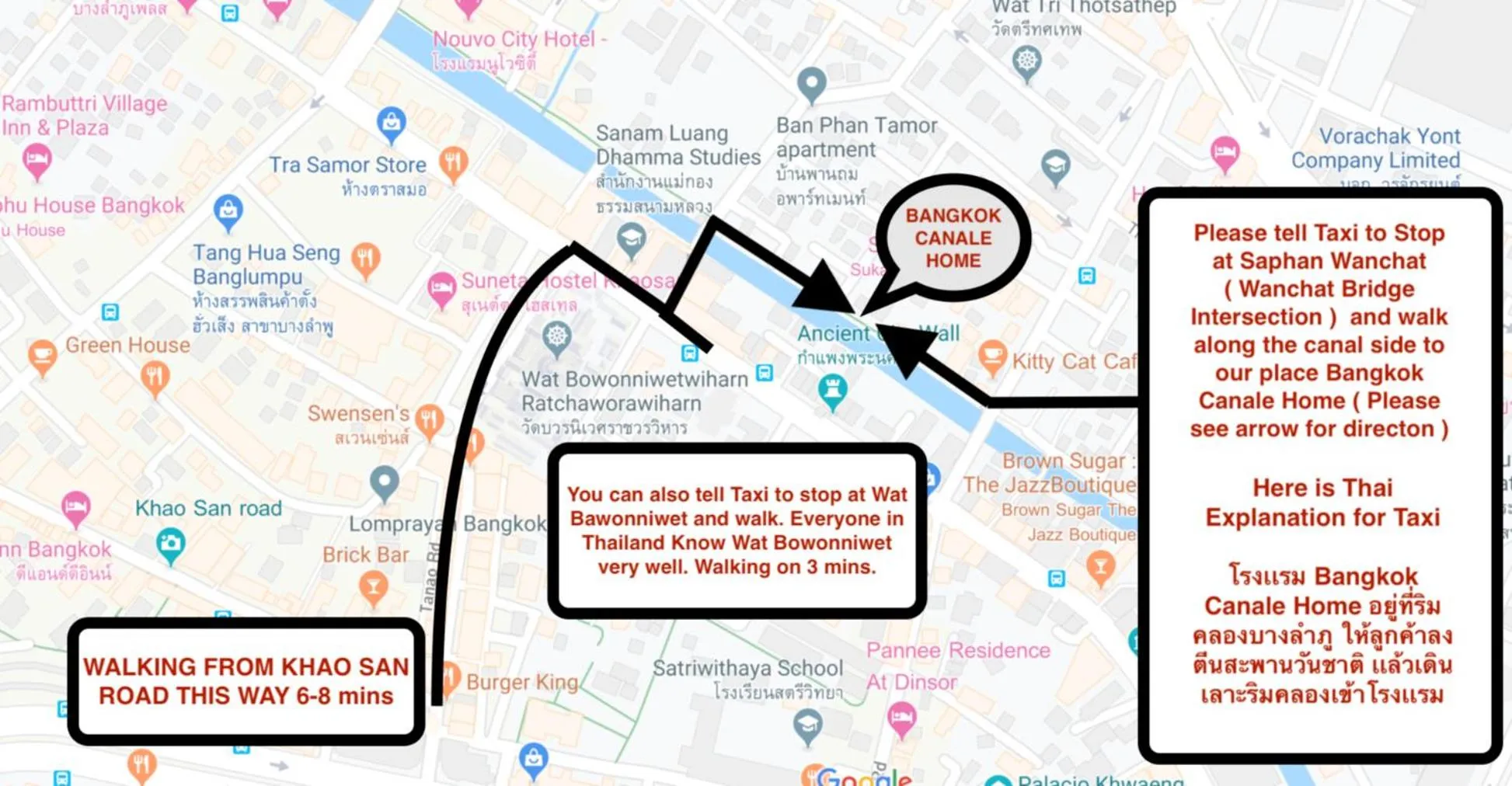 Bangkok Canale Home at Khaosarn