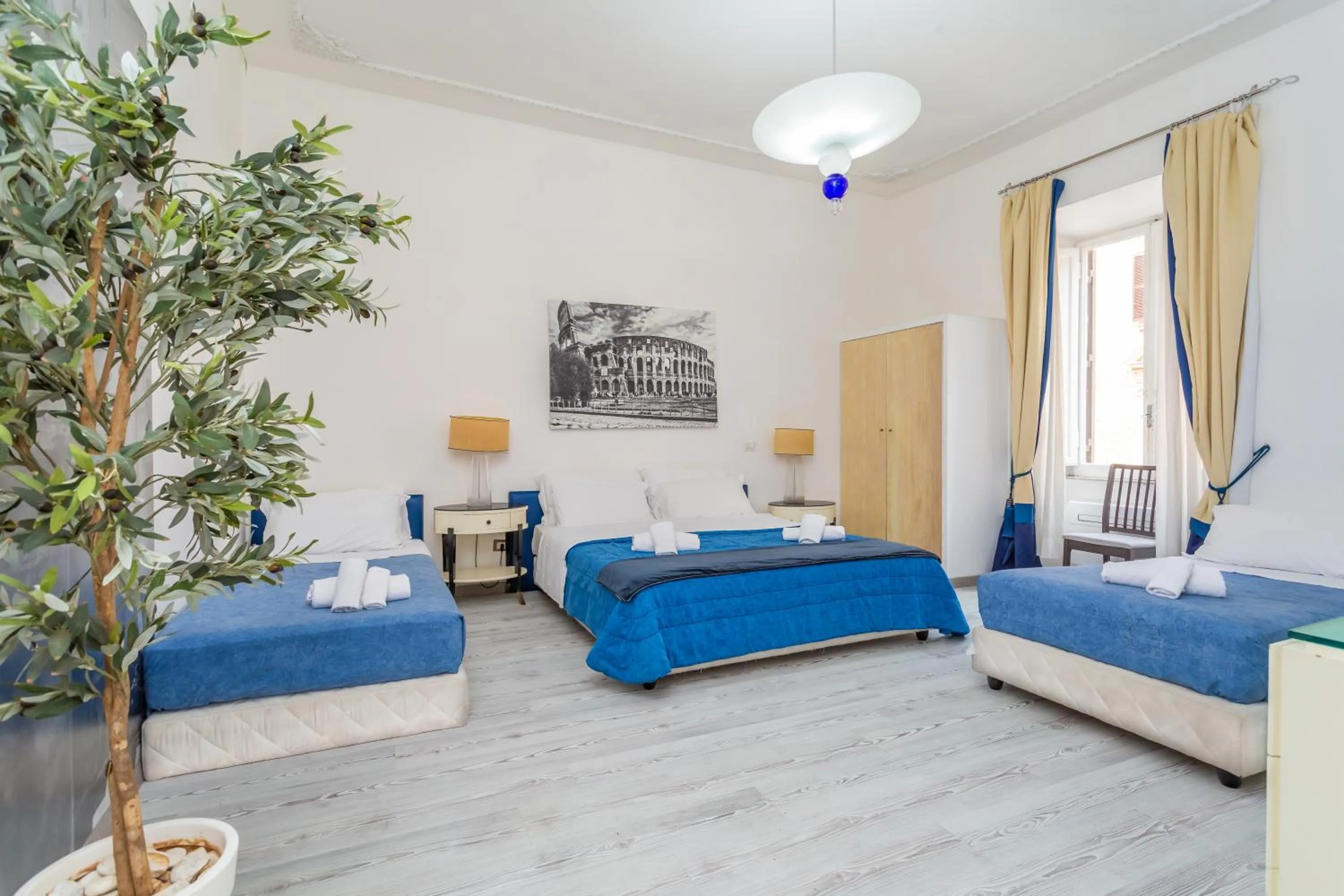 Photo of the whole room, Bed in White Vatican