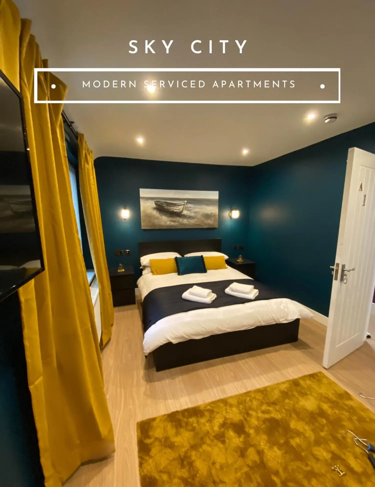 Bed in Sky City Apartments