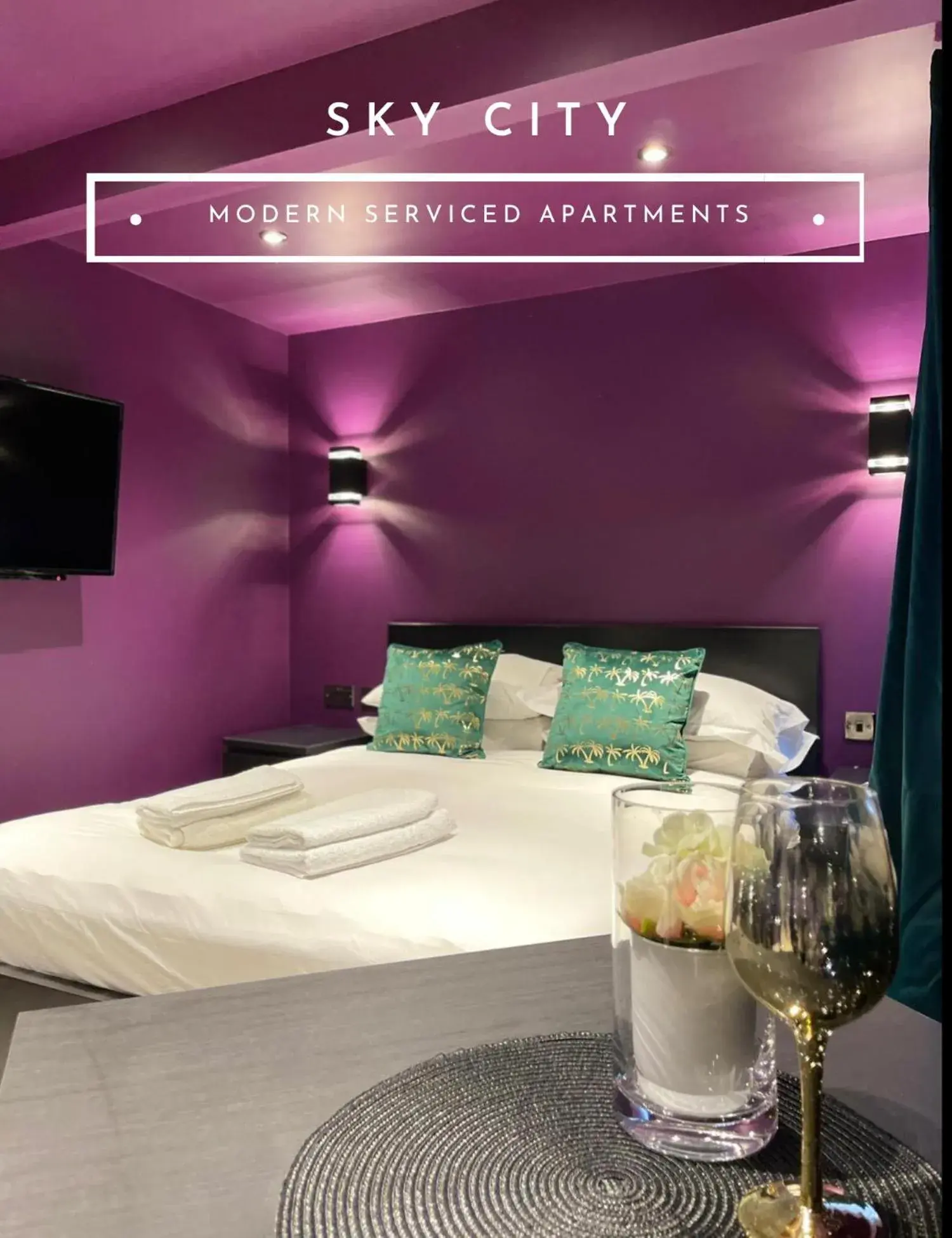 TV and multimedia, Bed in Sky City Apartments TV and multimedia, Bed in Sky City Apartments